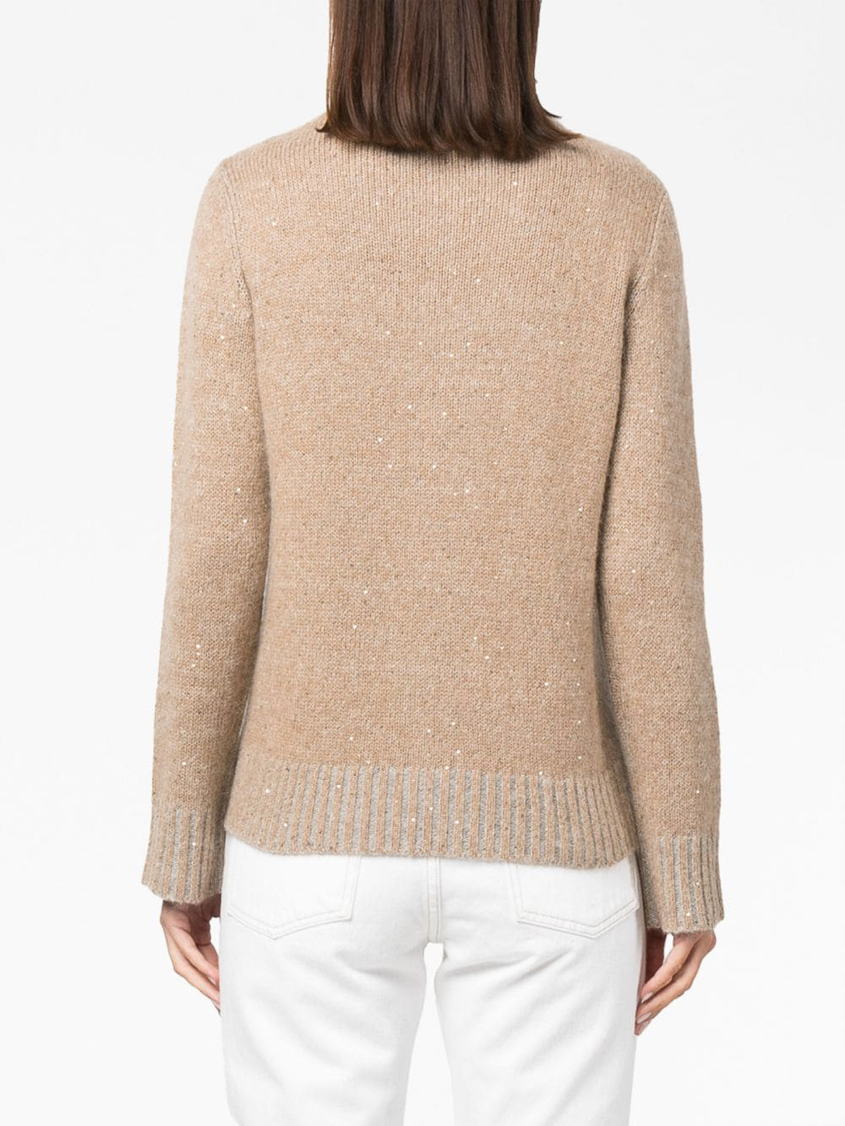 Shop Fabiana Filippi Wool Blend Turtleneck Sweater In Camel