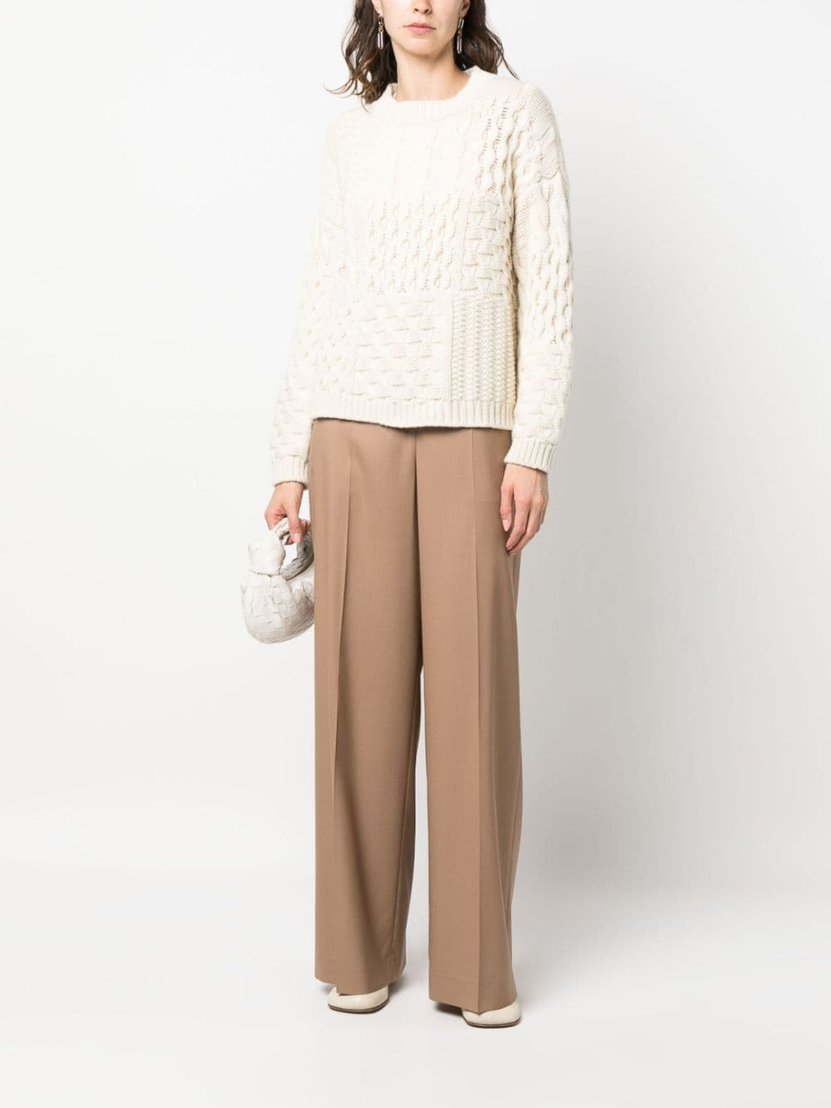 Shop Fabiana Filippi Wool Trousers In Camel