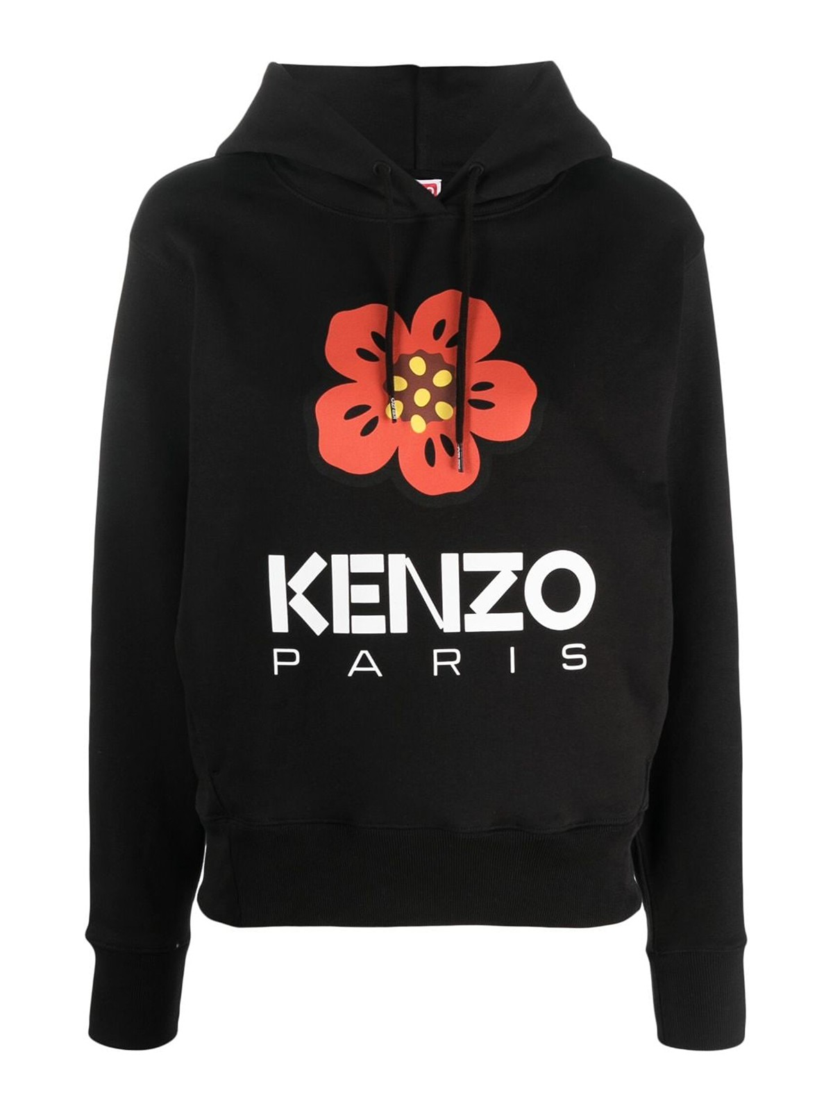 Shop Kenzo Paris Cotton Hoodie In Black