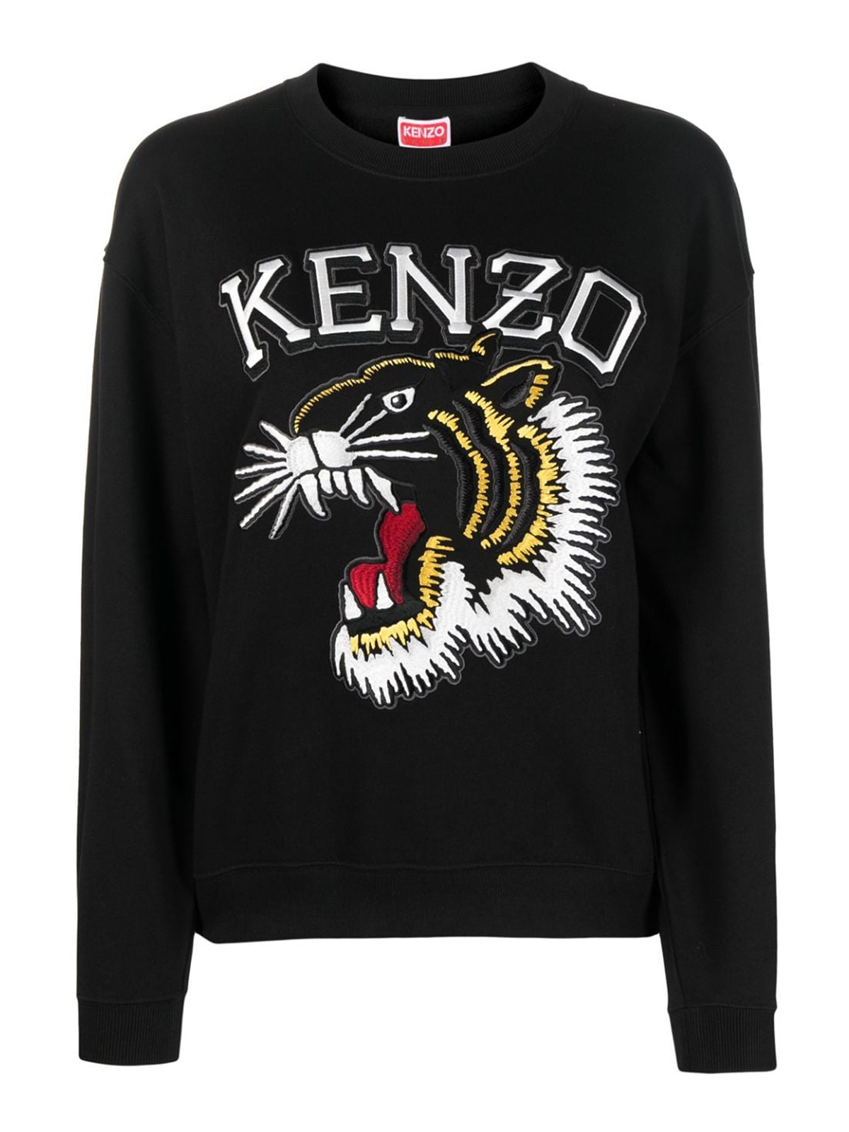 Shop Kenzo Tiger Varsity Cotton Sweatshirt In Black