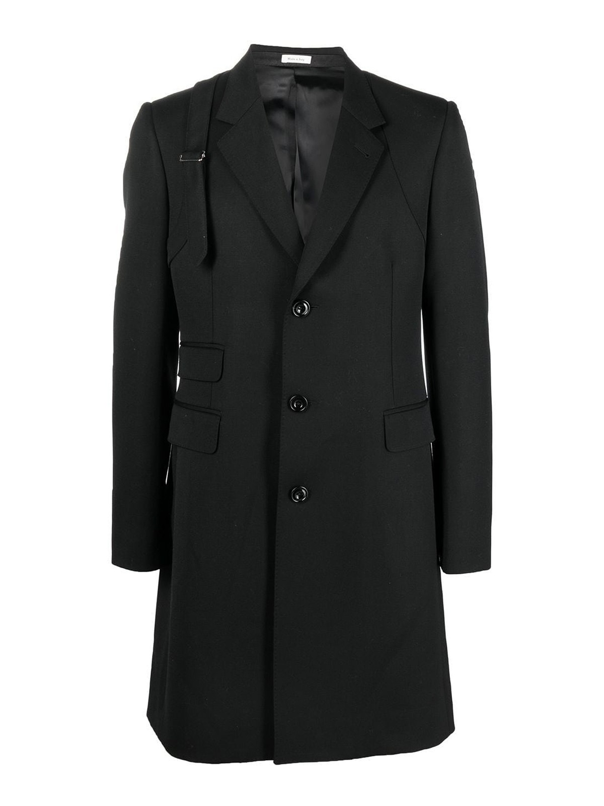 Alexander Mcqueen Harness single-breasted coat|615338QRU891000