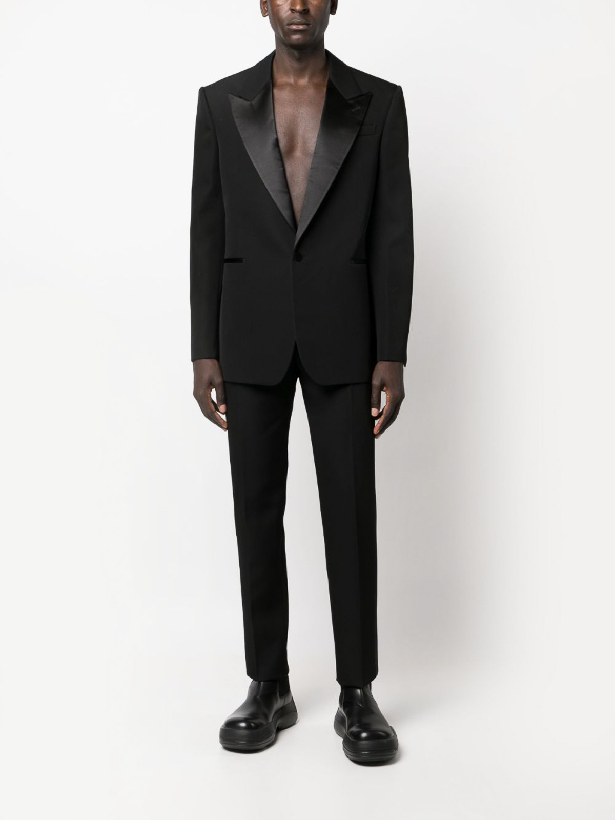 Shop Alexander Mcqueen Single-breasted Wool Jacket In Negro