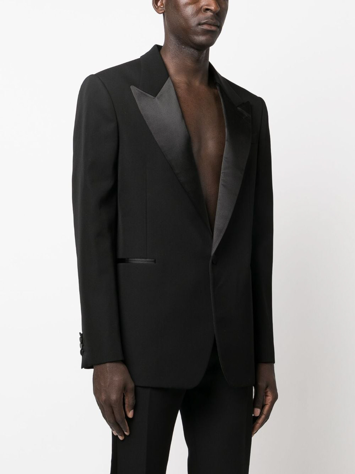 Shop Alexander Mcqueen Single-breasted Wool Jacket In Negro