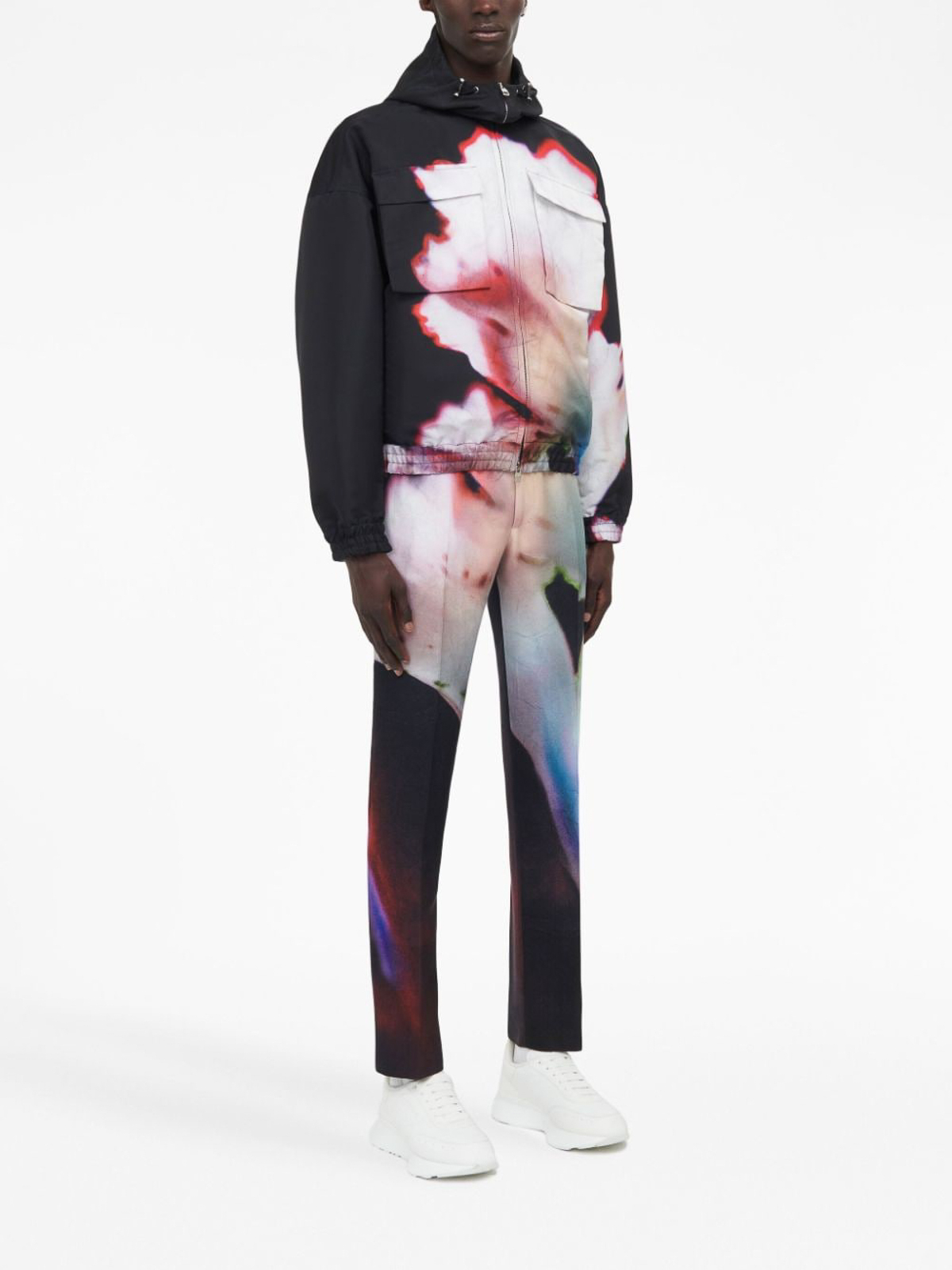 Shop Alexander Mcqueen Floral Print Windbreaker Jacket In Multicolor