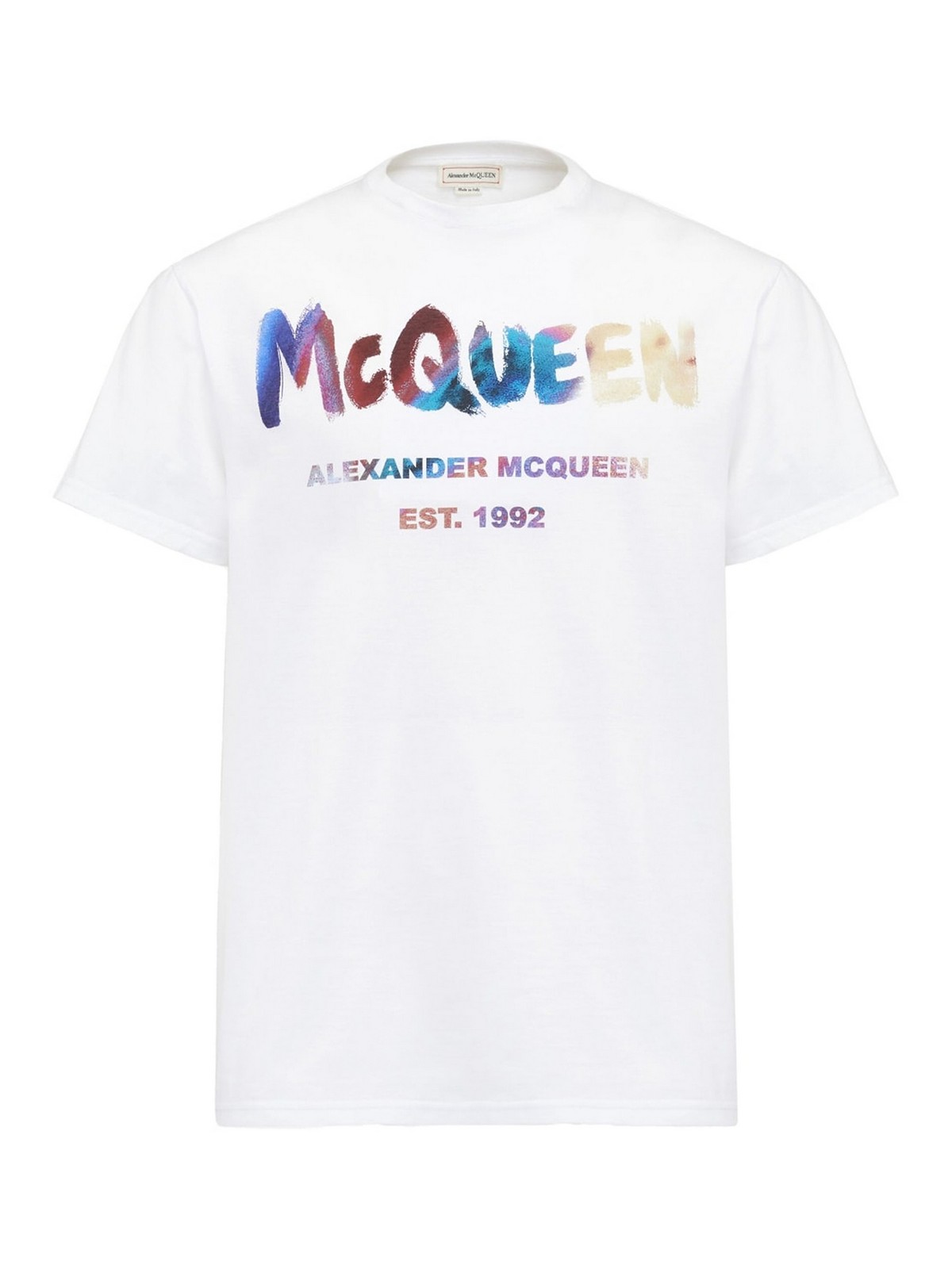 Shop Alexander Mcqueen Graffiti Organic Cotton T-shirt In White