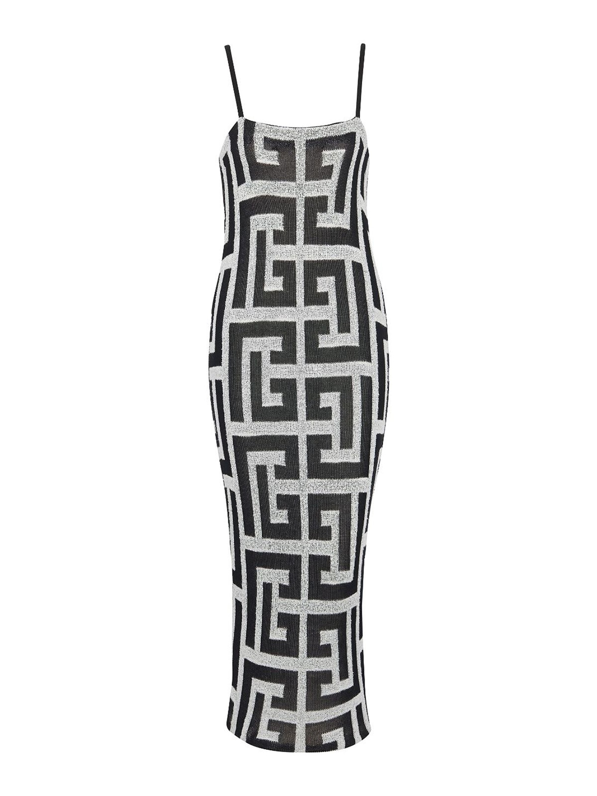Balmain Monogram jersey long dress - White|BF1RN120JG58GAB