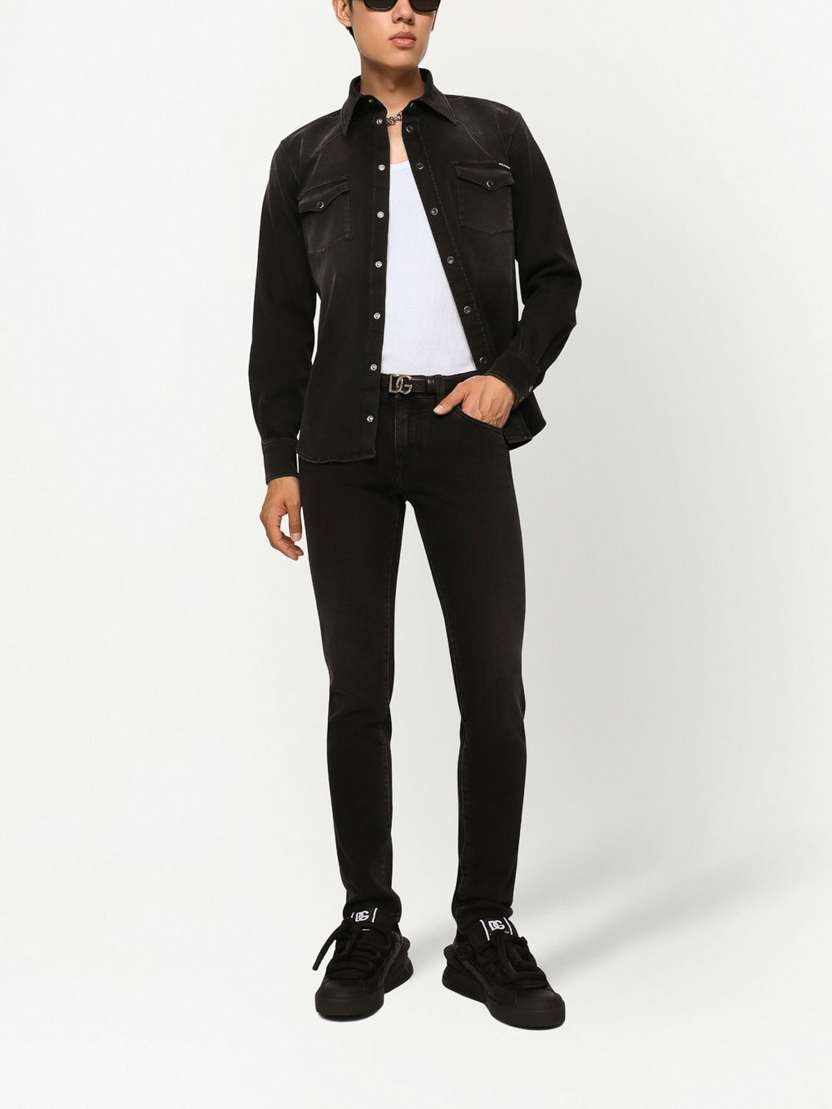 Shop Dolce & Gabbana Denim Cotton Jeans In Negro