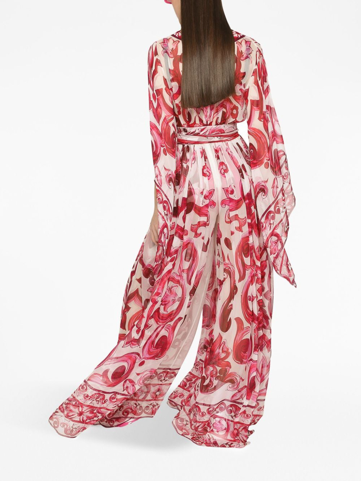 Dolce & Gabbana Majolica print silk long dress