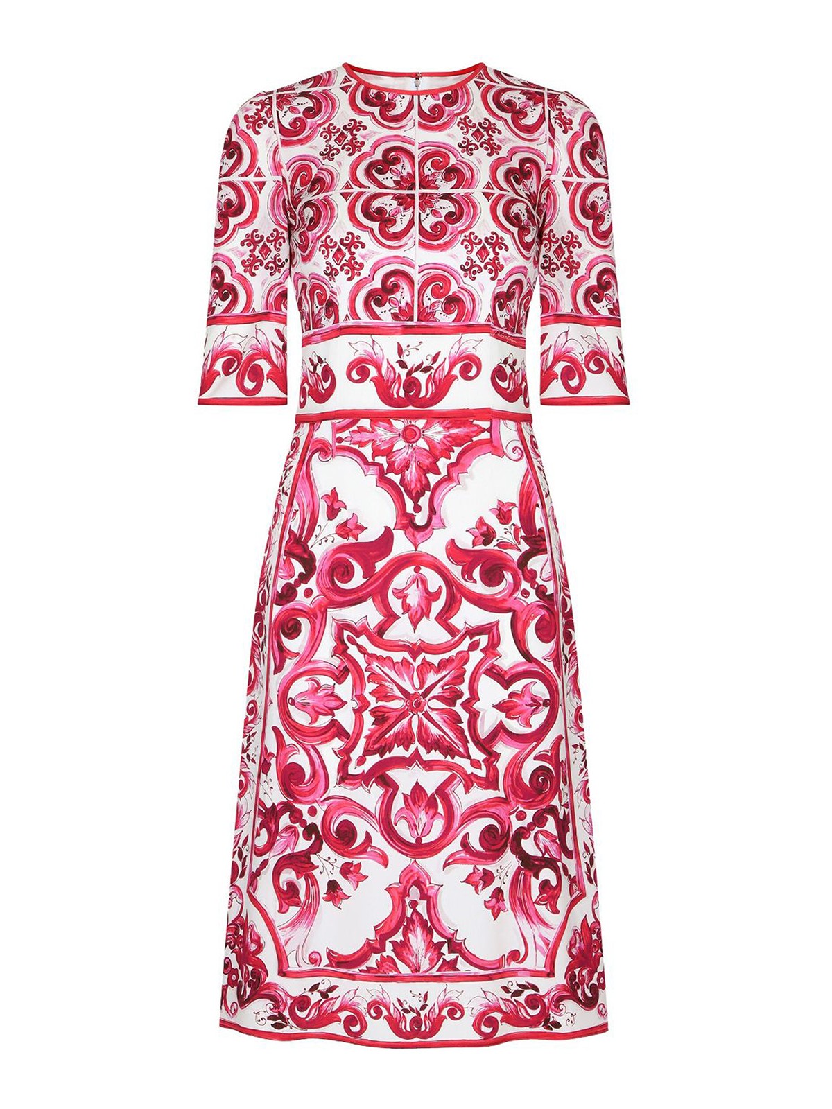 Dolce & Gabbana Majolica-print Midi Dress In Multicolour