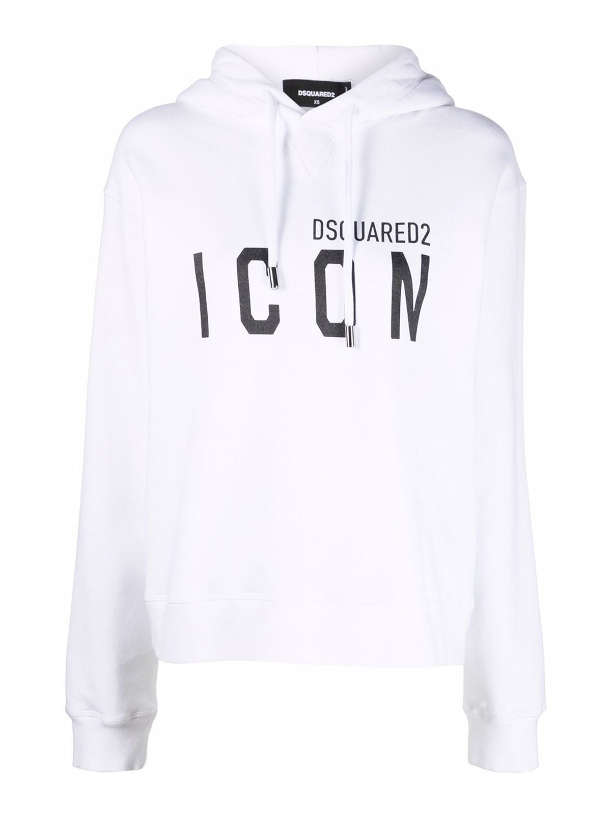 Dsquared2 Icon Cotton Hoodie In Blanco
