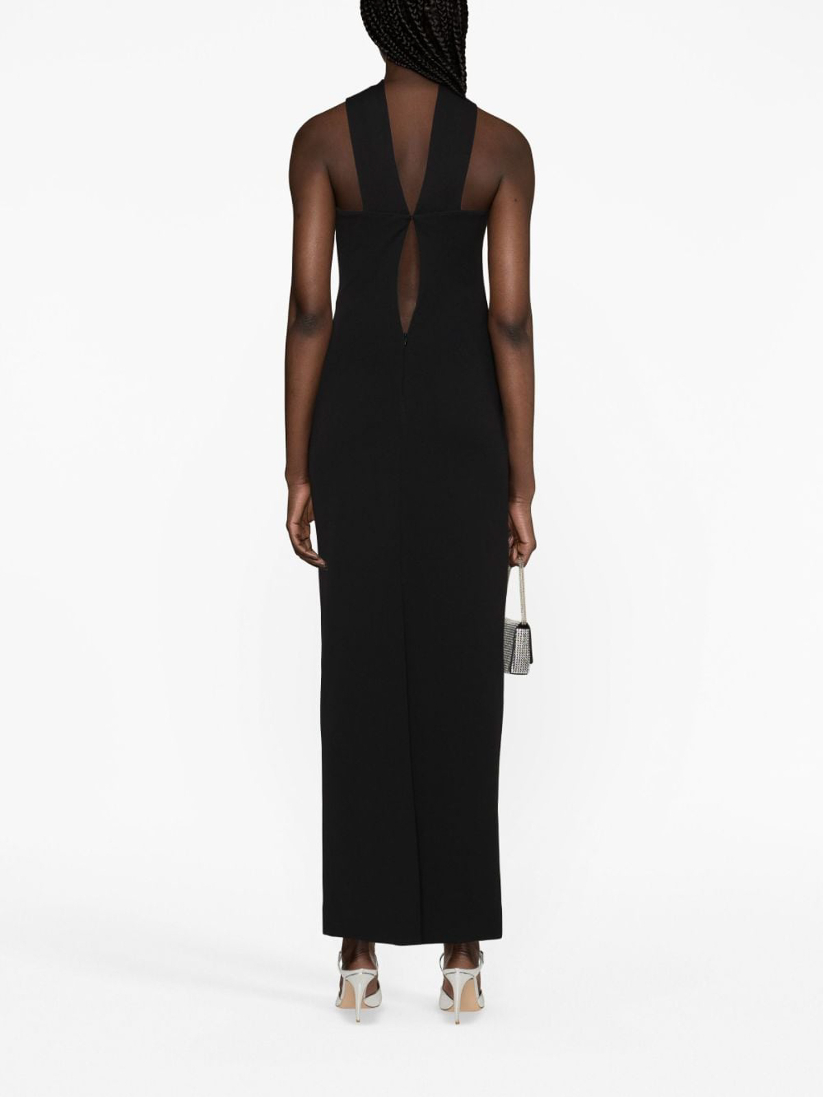 Solace London Amari midi dress - Black|OS36031CREPEKNITBLACK