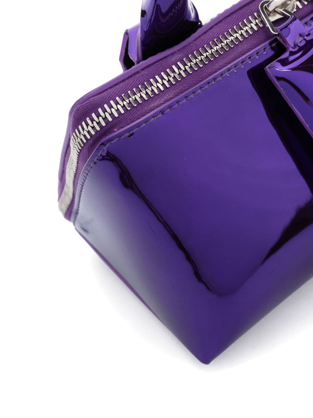 Shop Attico Friday Laminated Crossbody Bag In Purple