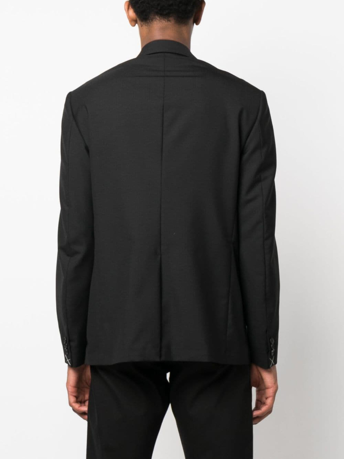 Shop Versace Single-breasted Wool Blend Jacket In Negro