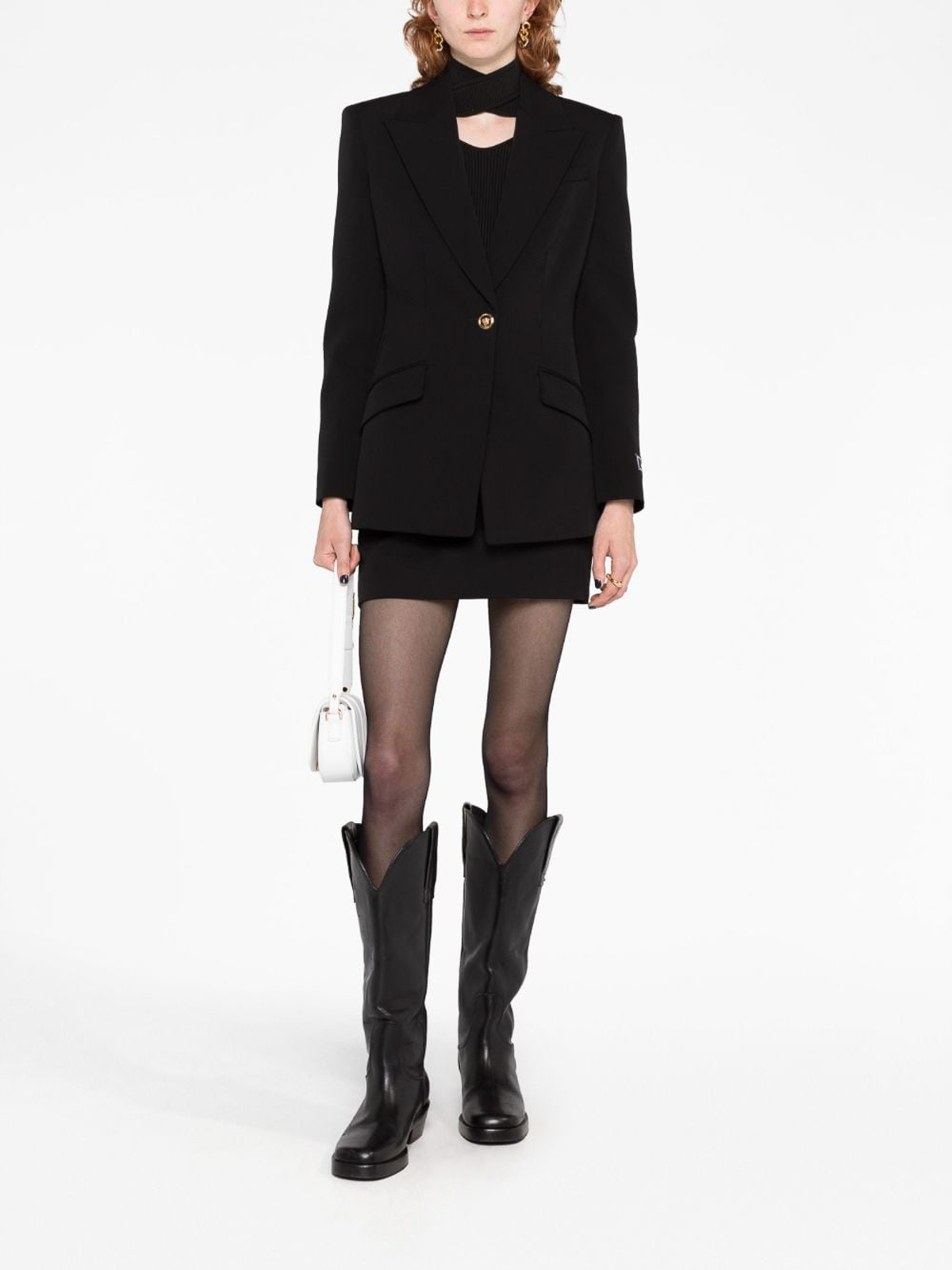 Shop Versace Single-breasted Wool Jacket In Black