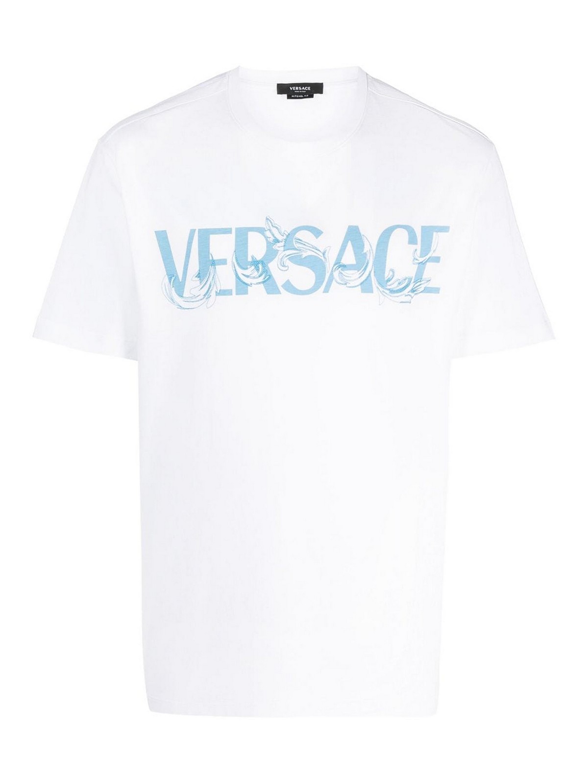 T shirts versace logo cotton t shirt 10069741a049492wi20