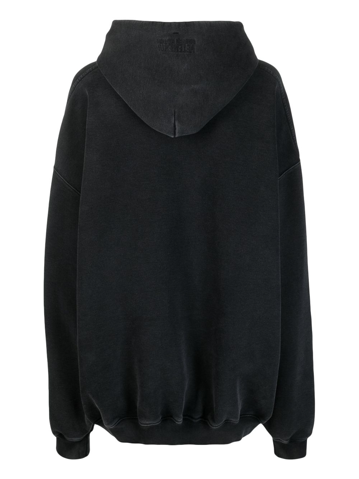 Shop Vetements Logo Cotton Hoodie In Black