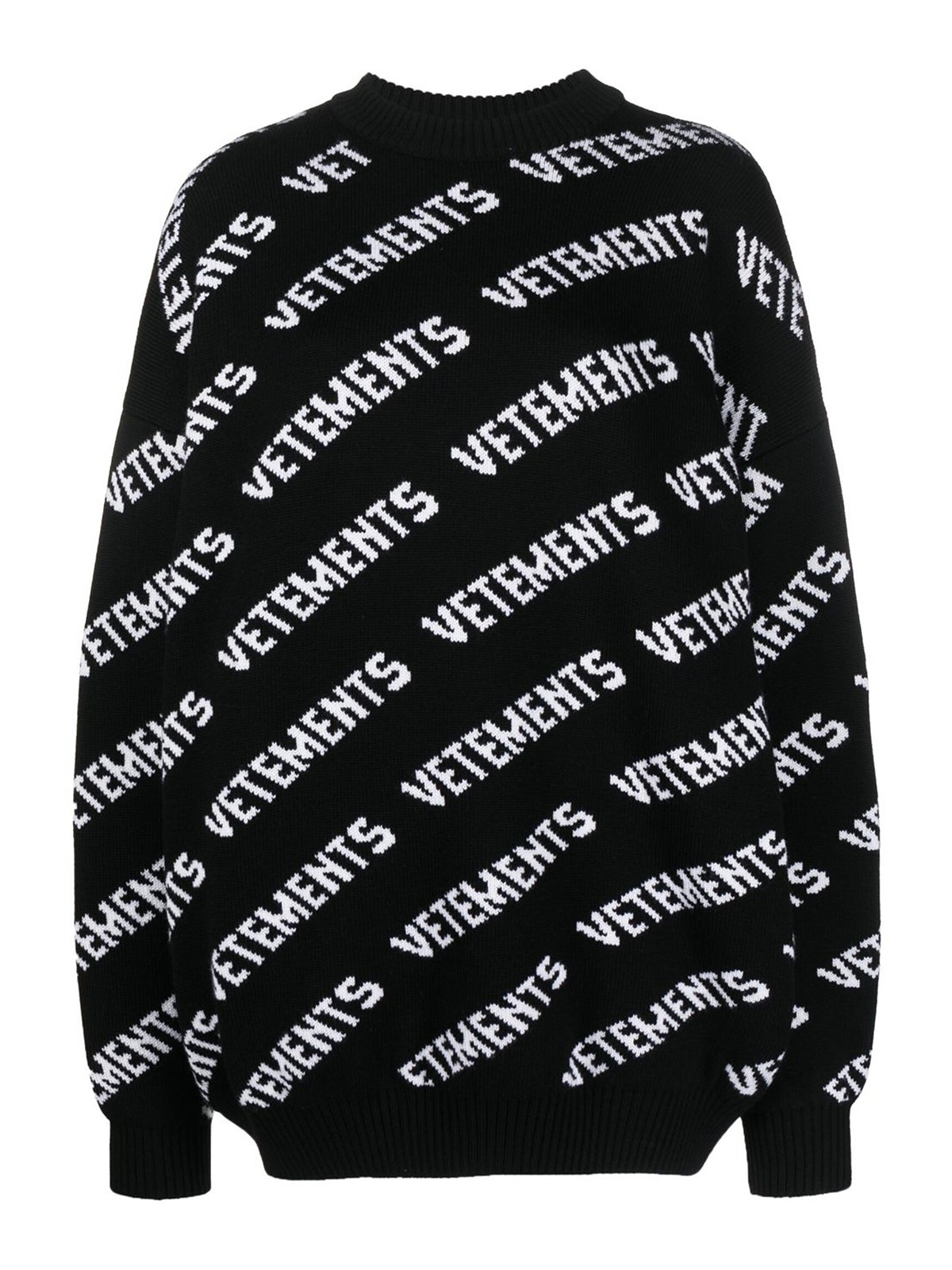 Vetements Monogram Merino Wool Sweater In Black