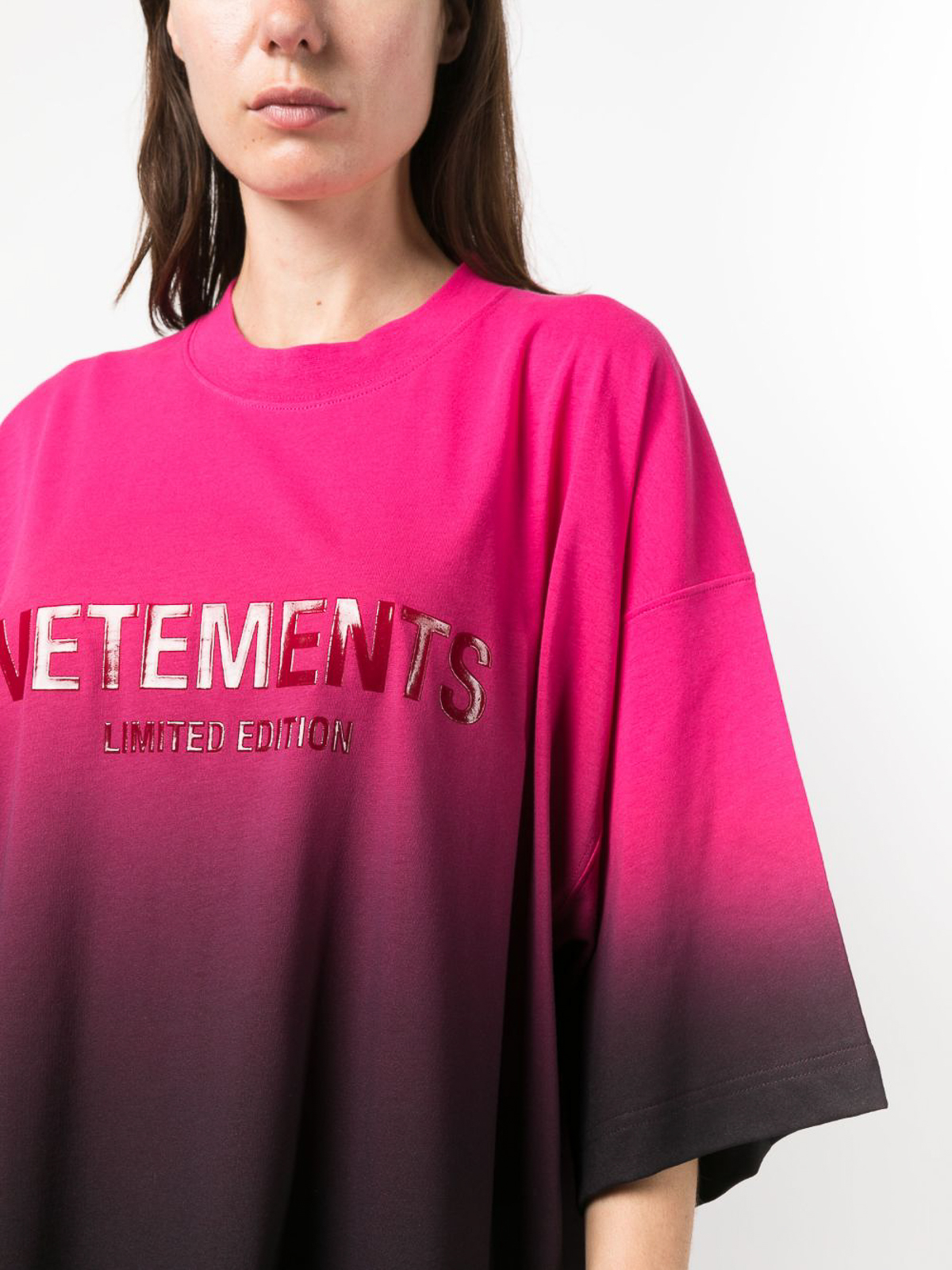 T-shirts Vetements - Logo cotton t-shirt - UE54TR160HDHOTPINK