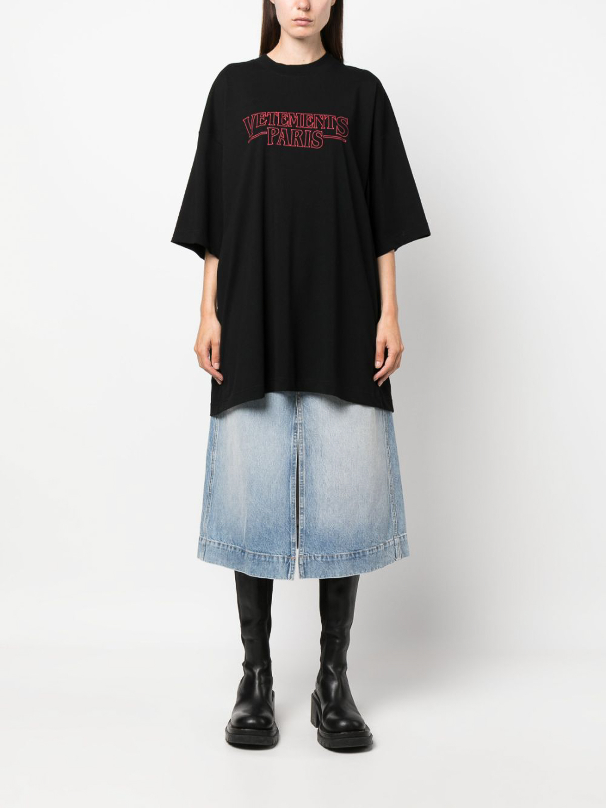 トップス Vetements T shirt Vetements Vetements paris cotton t-shirt - Black