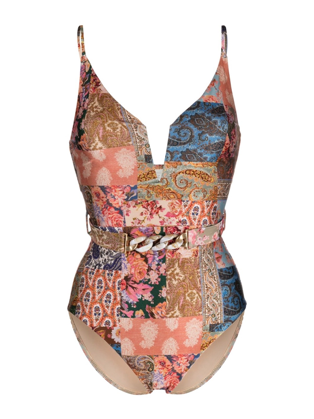 Shop Zimmermann Paisley Print One-piece Swimsuit In Multicolour