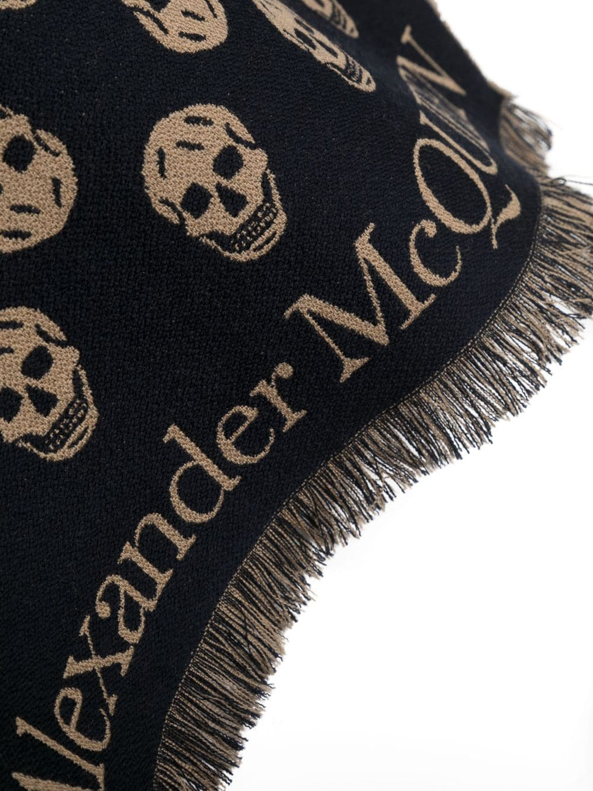 Shop Alexander Mcqueen Logo Reversible Wool Scarf In Blue