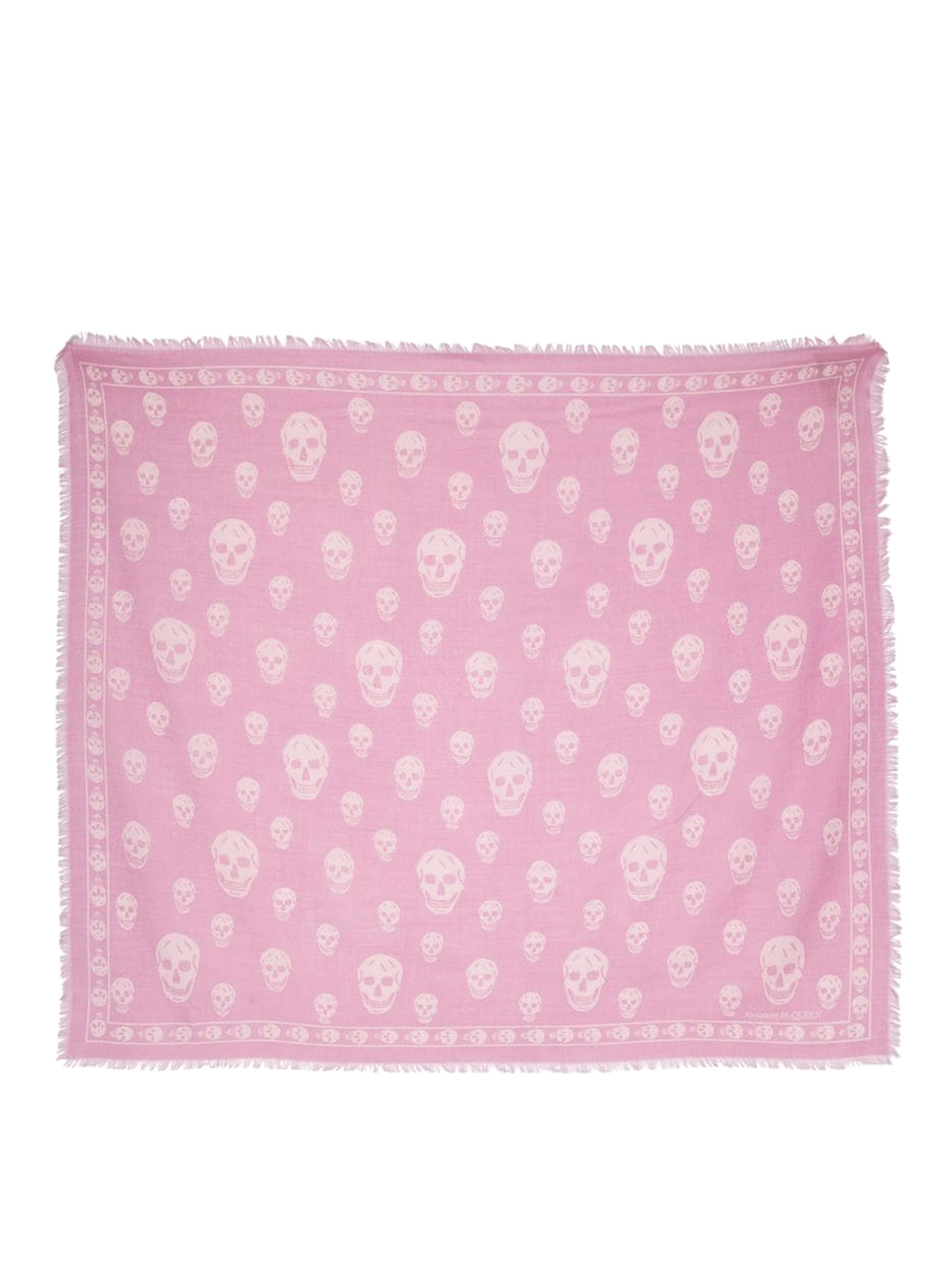 Alexander Mcqueen Skull Wool Scarf In Pink