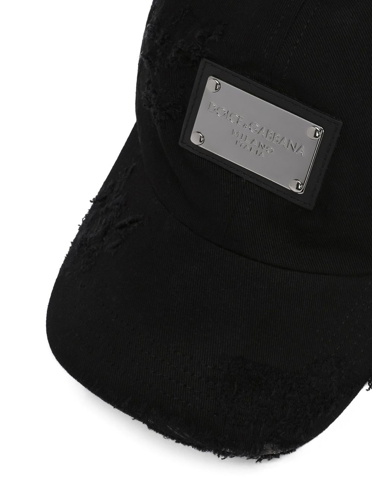 Shop Dolce & Gabbana Logo Cotton Baseball Cap In Black