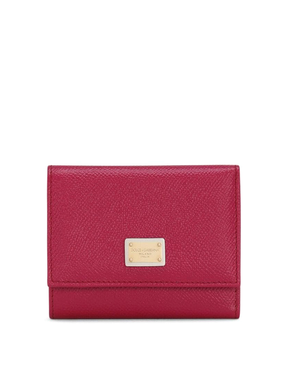 Dolce & Gabbana Leather Flap Wallet In Red