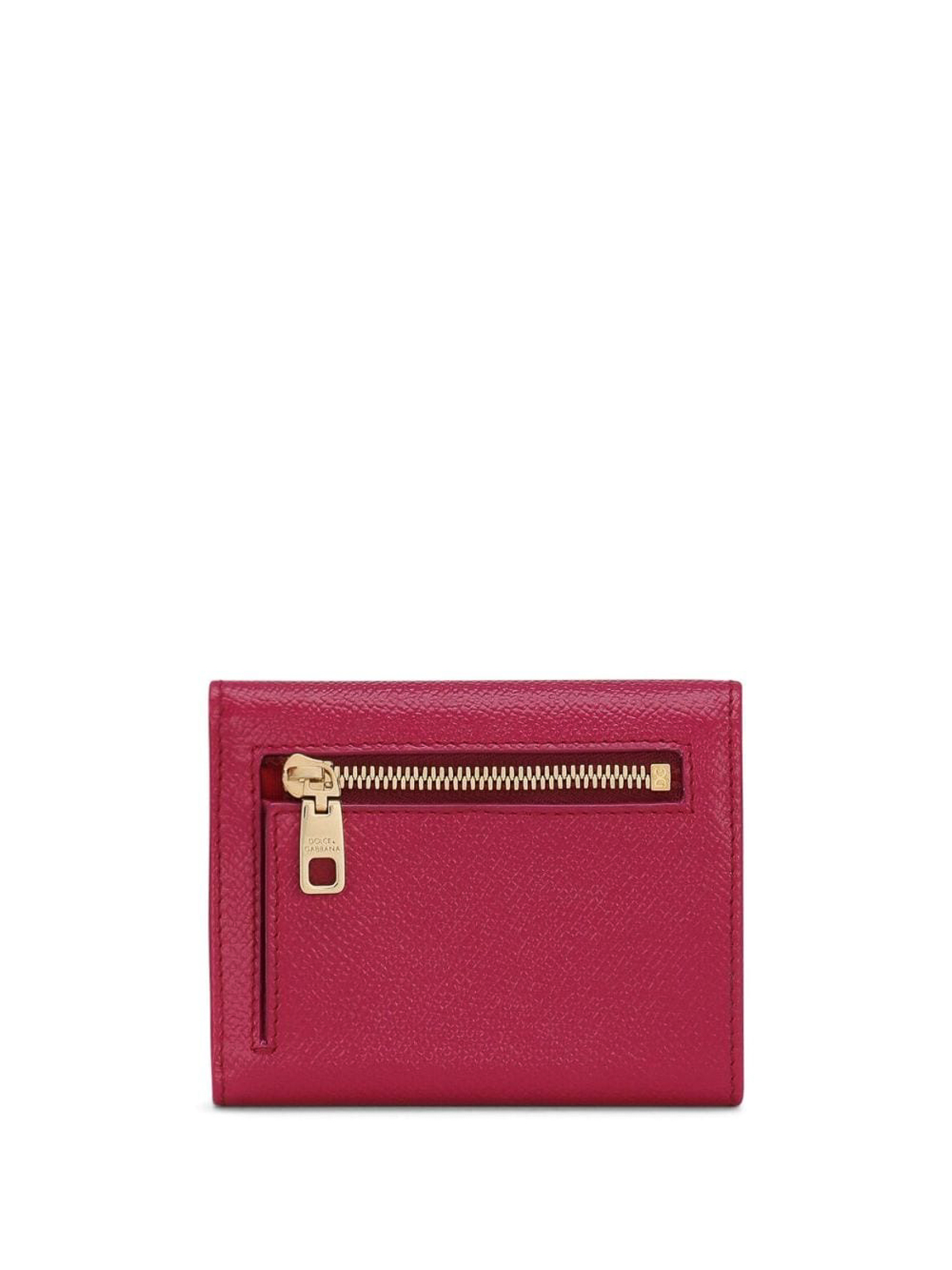 Shop Dolce & Gabbana Leather Flap Wallet In Red