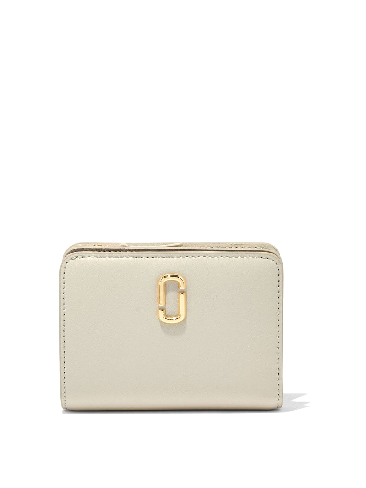 Marc Jacobs The J Marc Mini Compact Leather Wallet In White