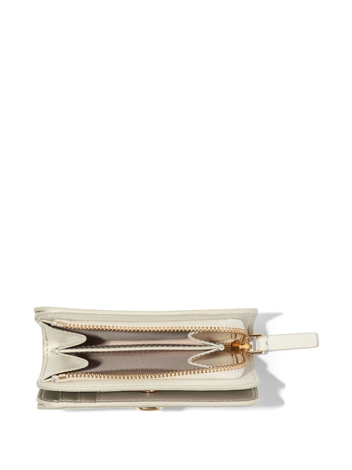 Shop Marc Jacobs The J Marc Mini Compact Leather Wallet In White