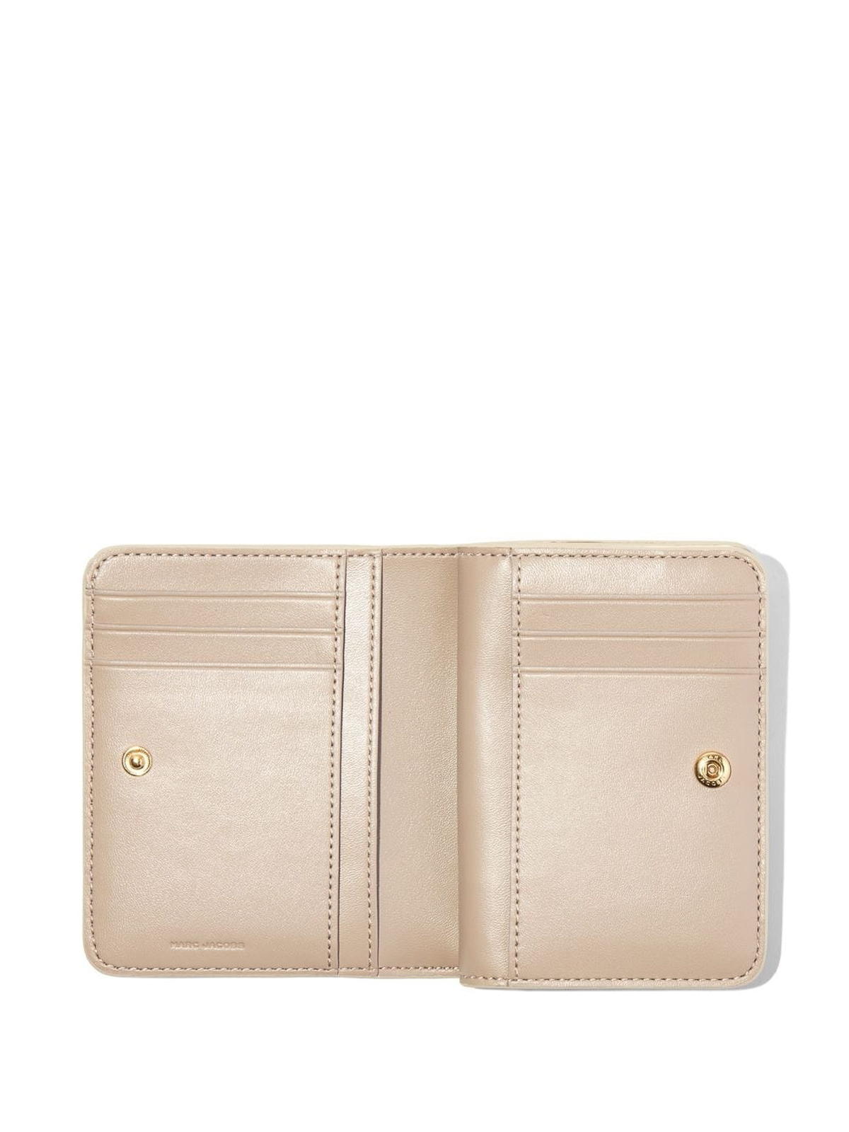 Shop Marc Jacobs The J Marc Mini Compact Leather Wallet In White