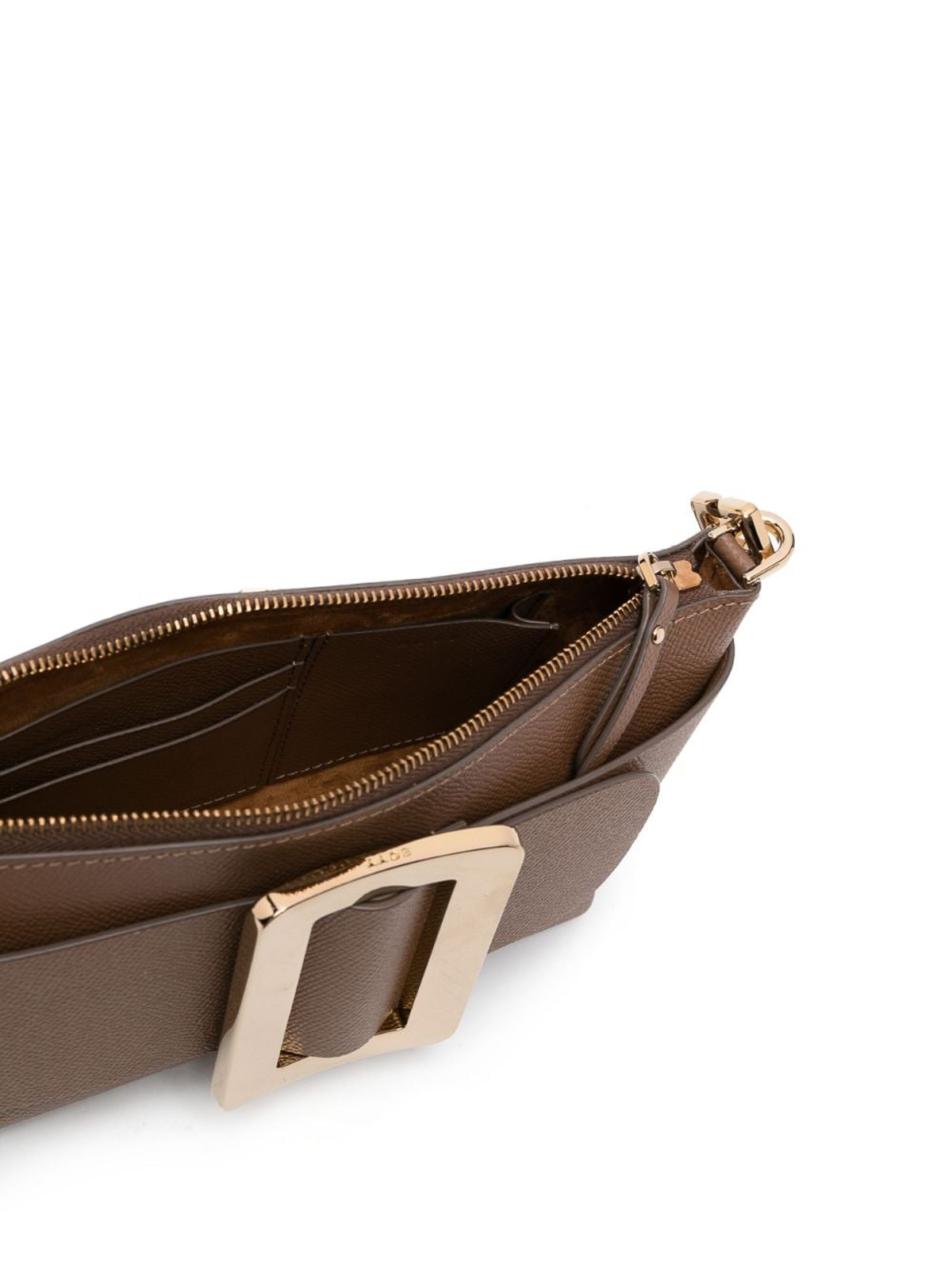 Boyy Buckle Pouchette Epsom Leather Handbag in Brown