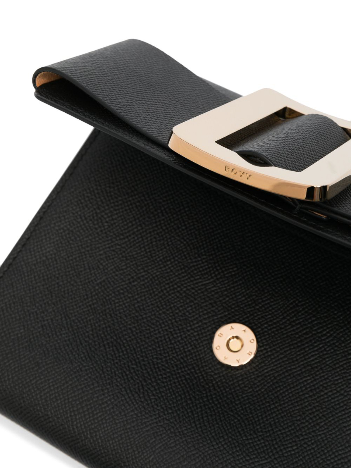 Shop Boyy Buckle Travel Case Epsom Leather Handbag In Black
