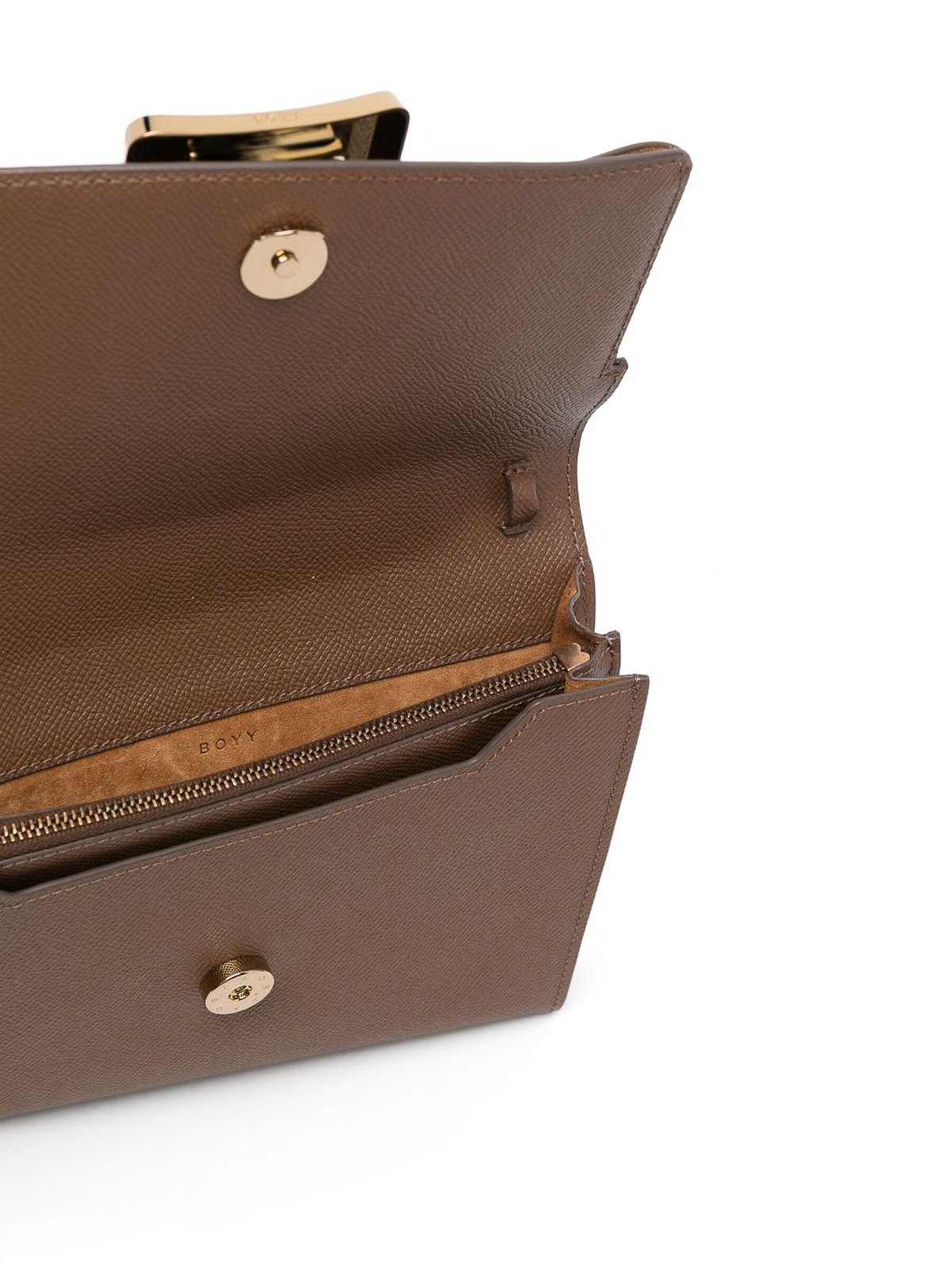 Shop Boyy Buckle Travel Case Epsom Leather Handbag In Brown