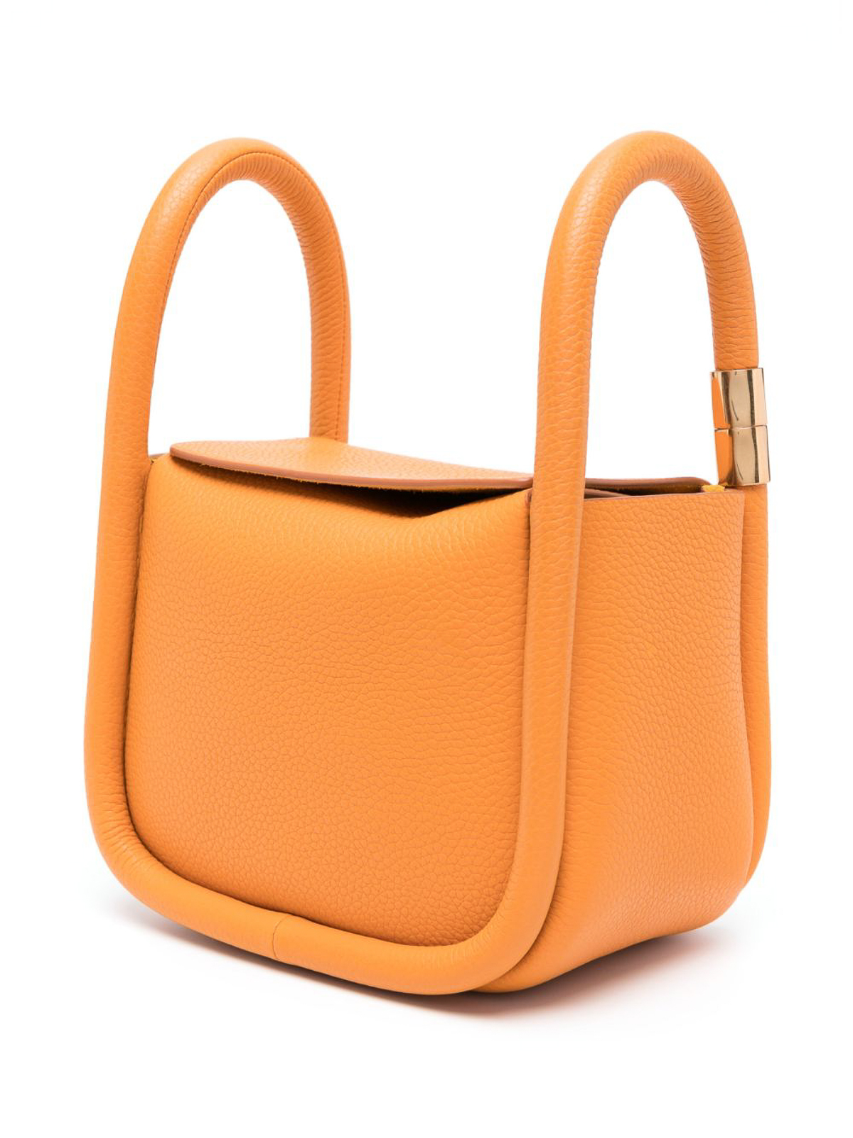 Shop Boyy Wonton 20 Pebble Leather Handbag In Naranja