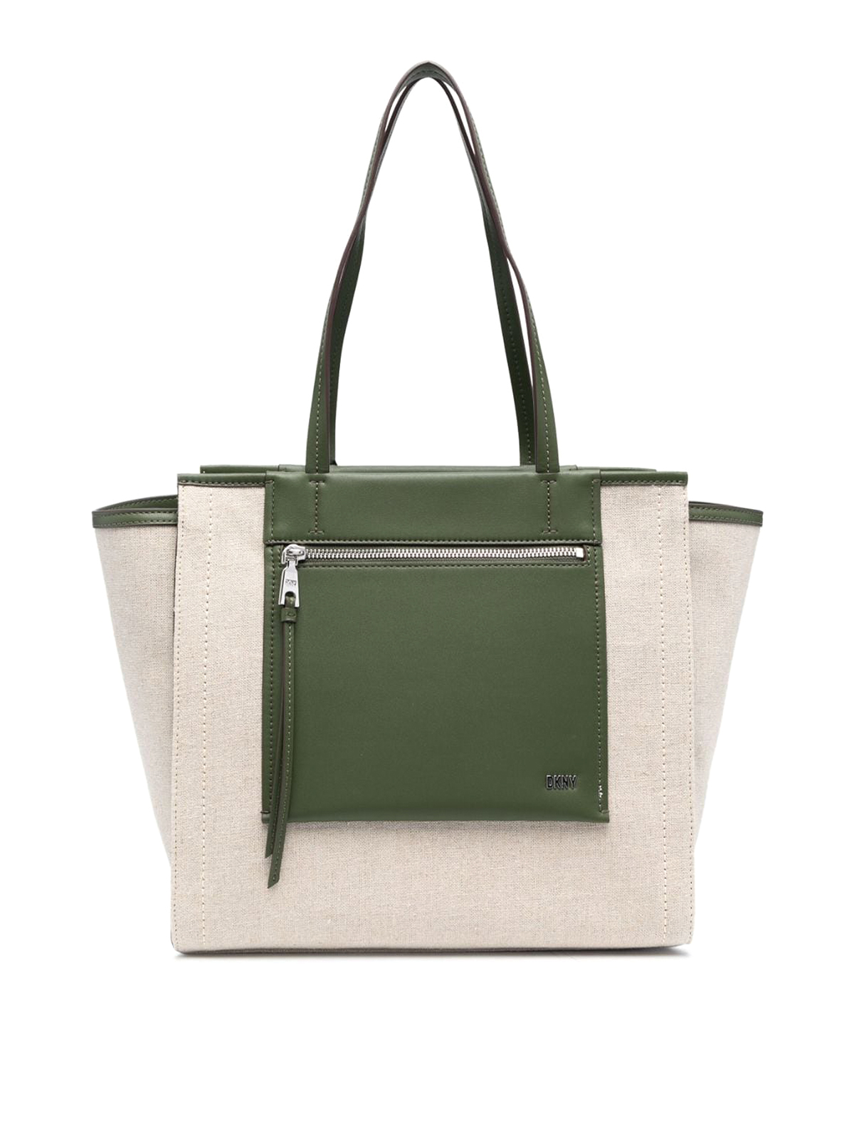 Dkny Pax Cotton Shopping Bag In Beige
