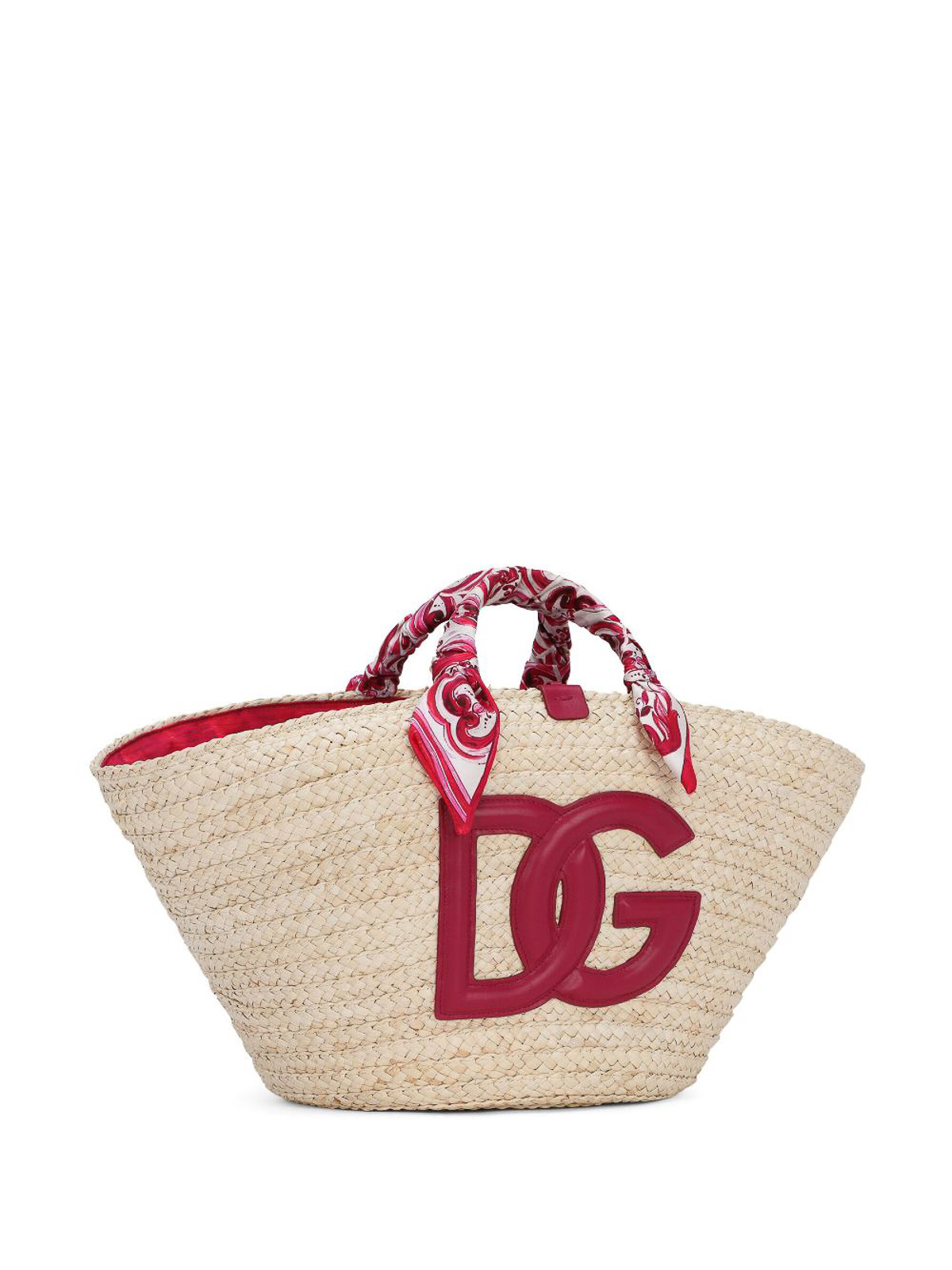 Shop Dolce & Gabbana Kendra Large Straw Tote Bag In Multicolour