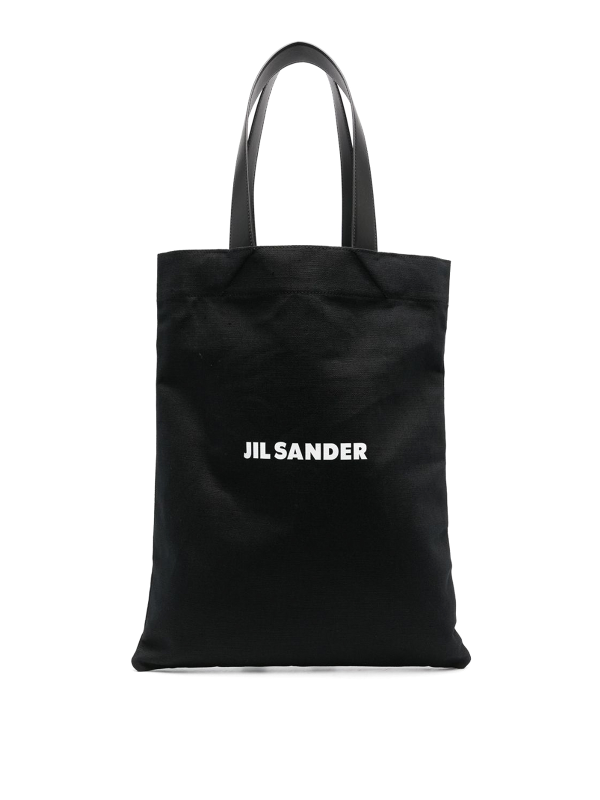 Jil Sander Book Tote Canvas Shopping Bag In Black