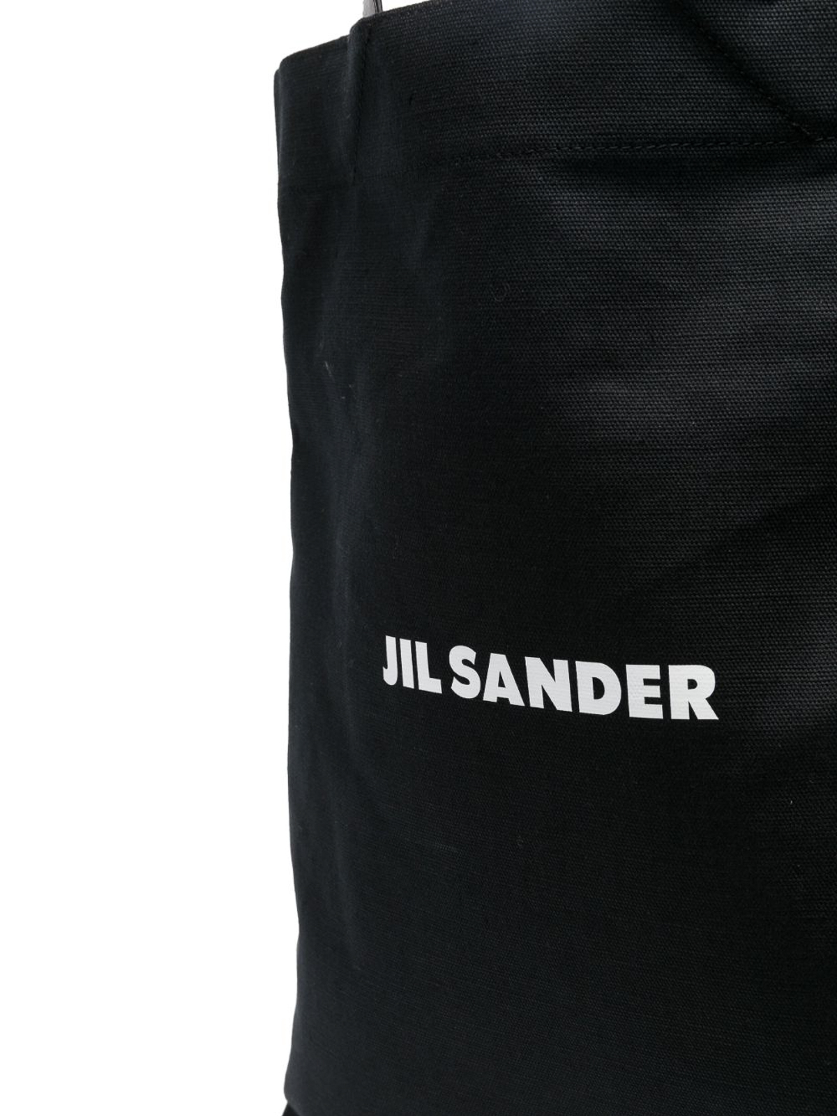 Shop Jil Sander Book Tote Canvas Shopping Bag In Black
