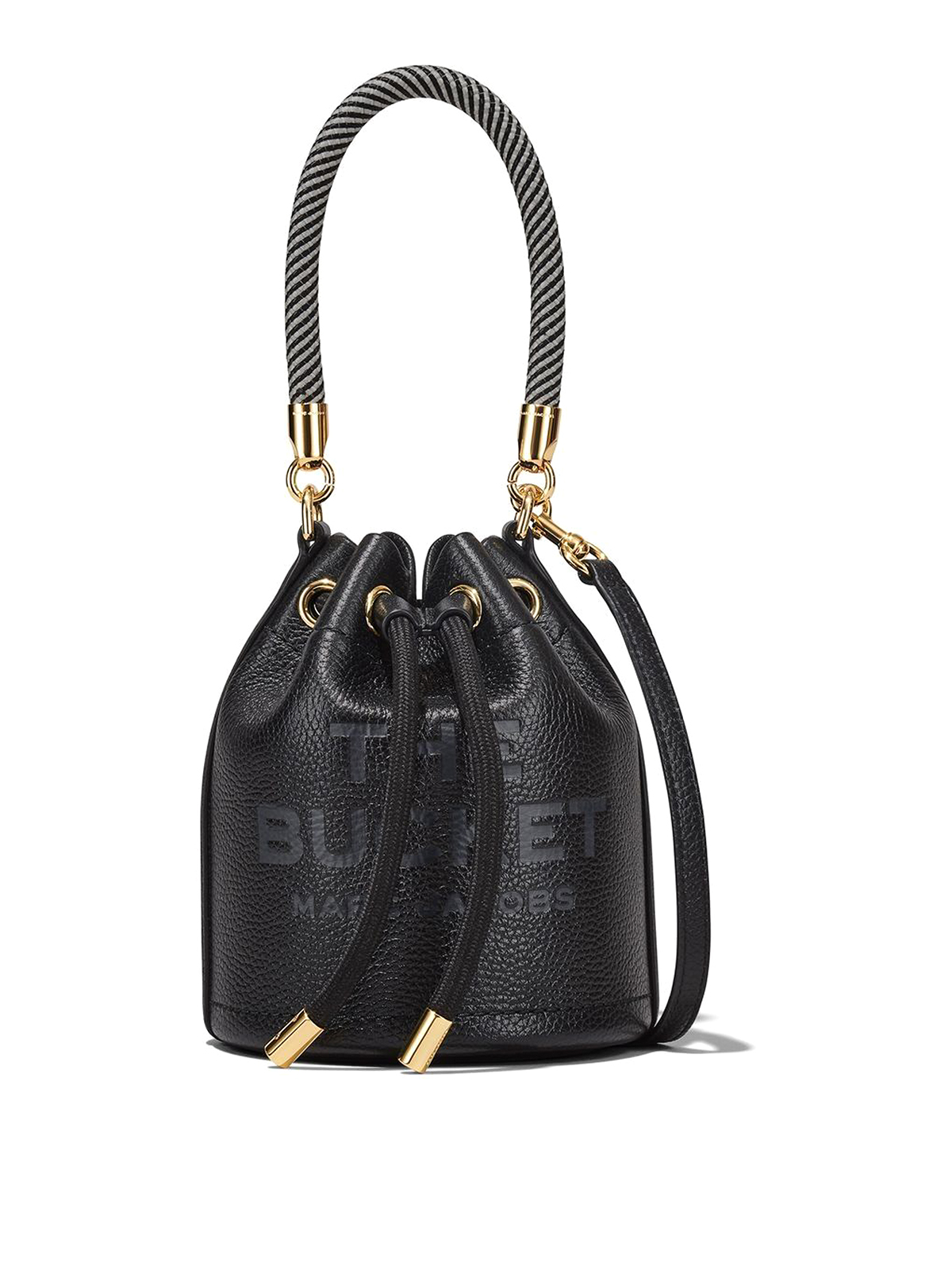 Marc Jacobs The Bucket Mini Leather Bag In Black