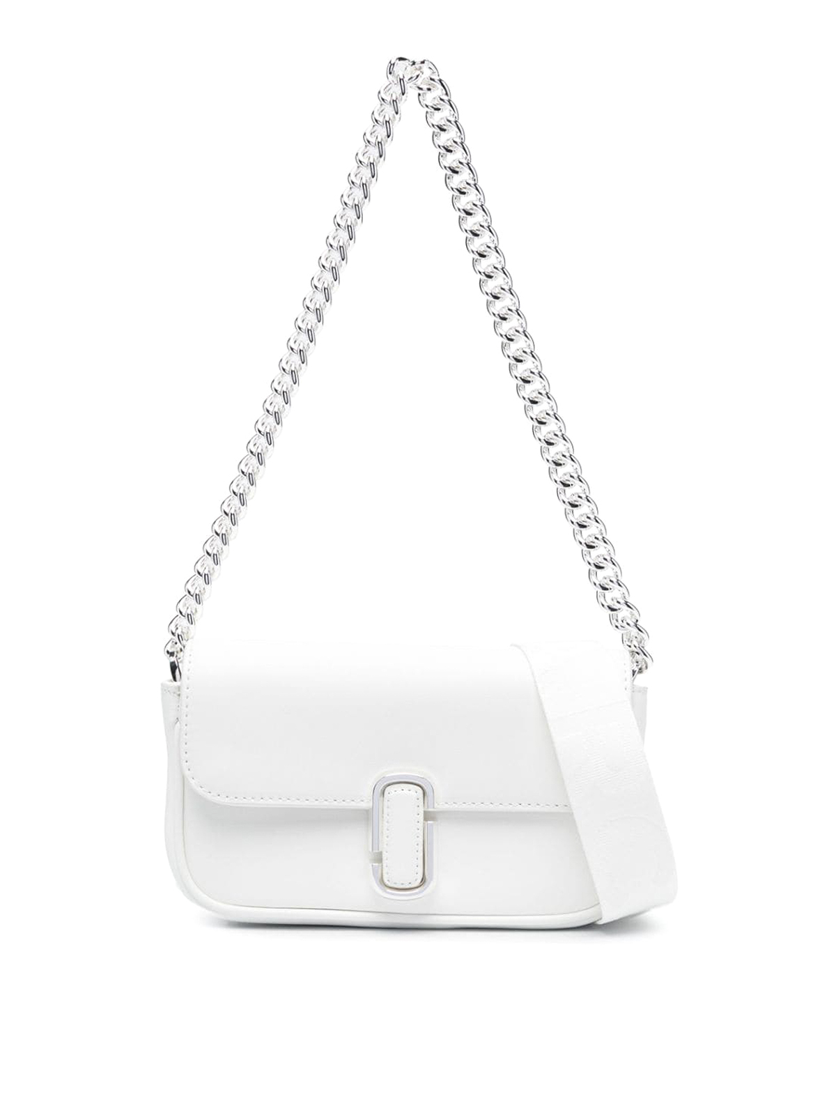 Marc Jacobs The J Marc Leather Shoulder Bag In White