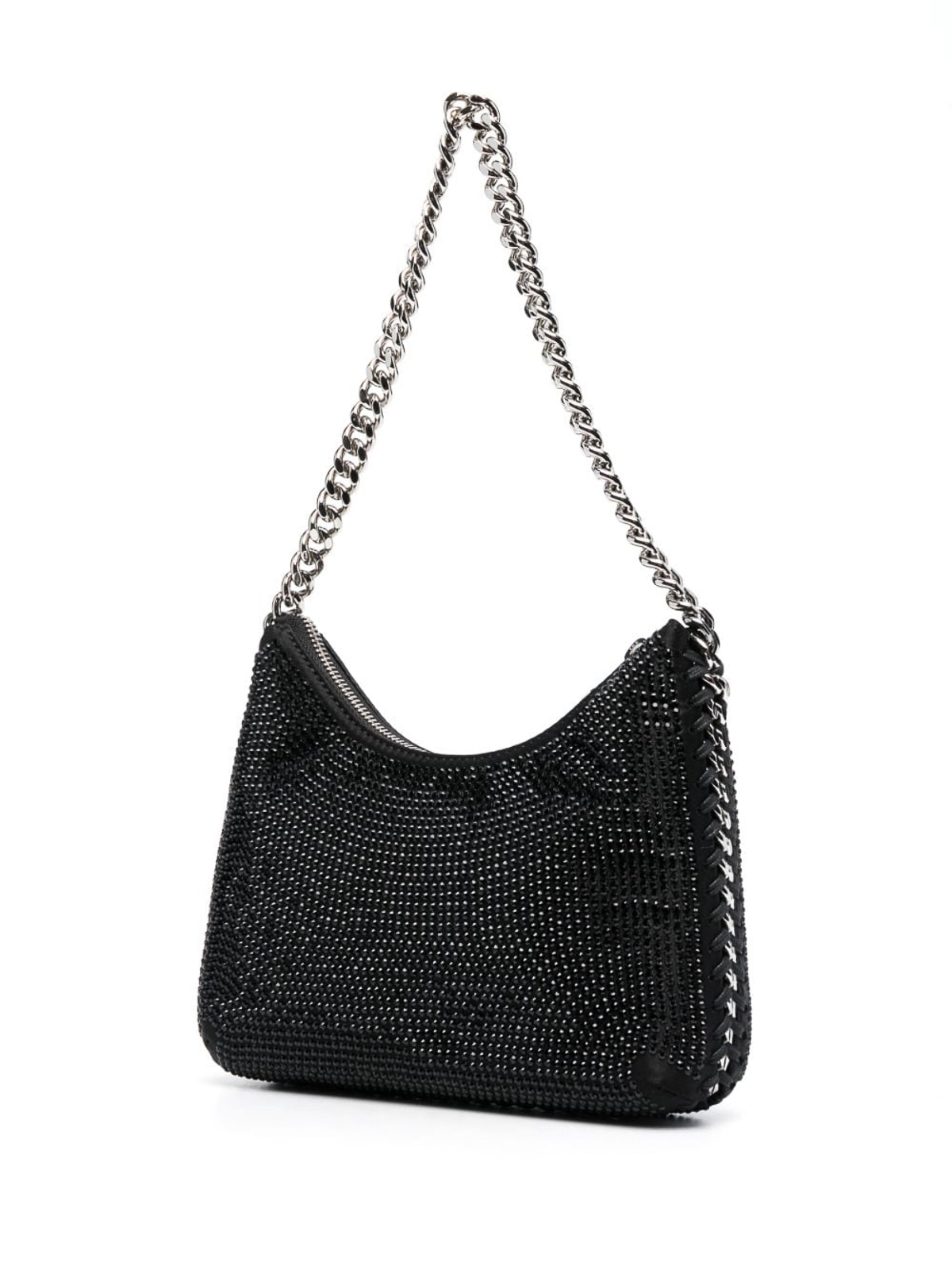Shop Stella Mccartney Falabella Mini Zip Shoulder Bag In Black