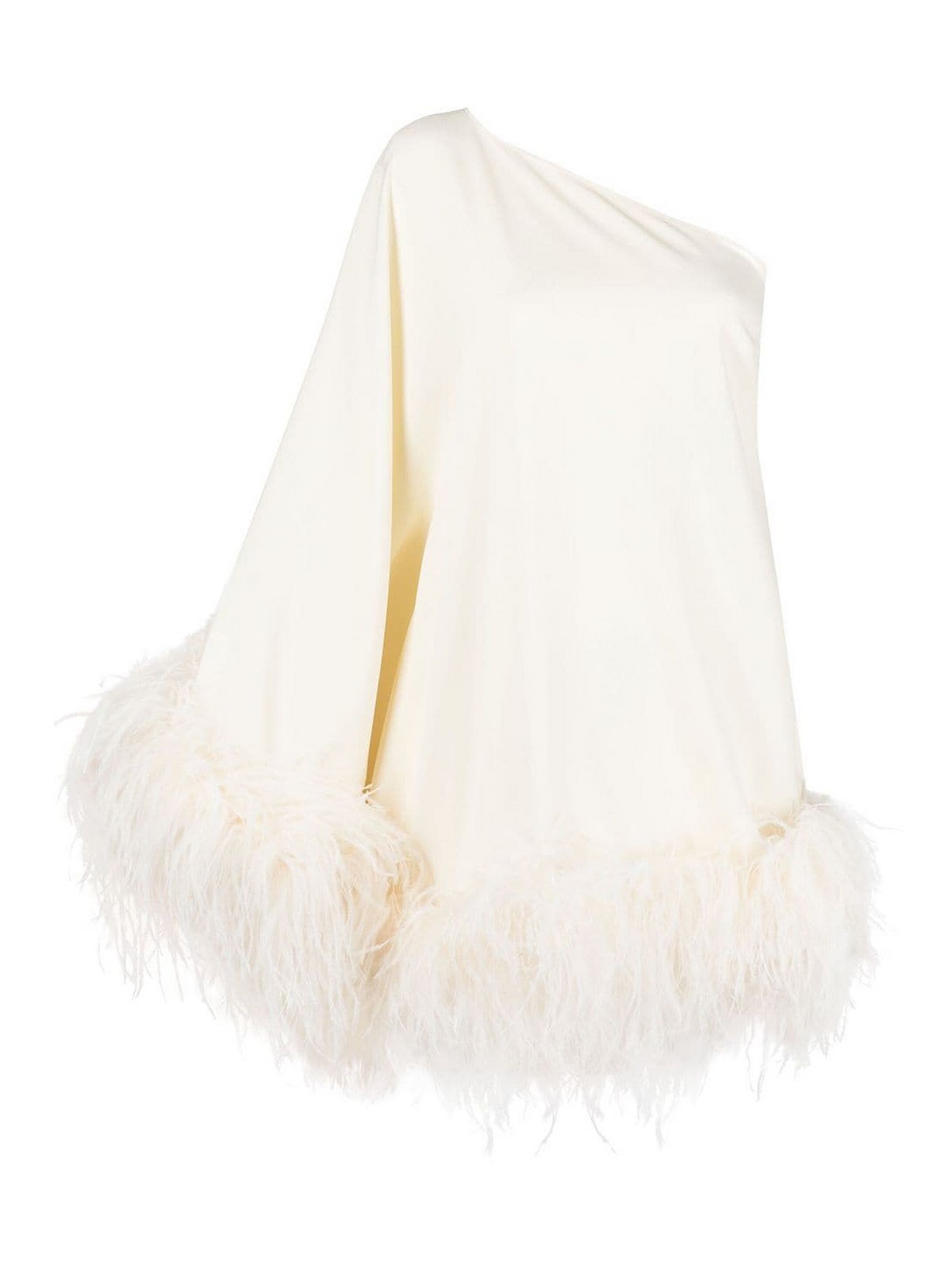 Shop Taller Marmo Feather-trimmed Crepe Mini Dress In White