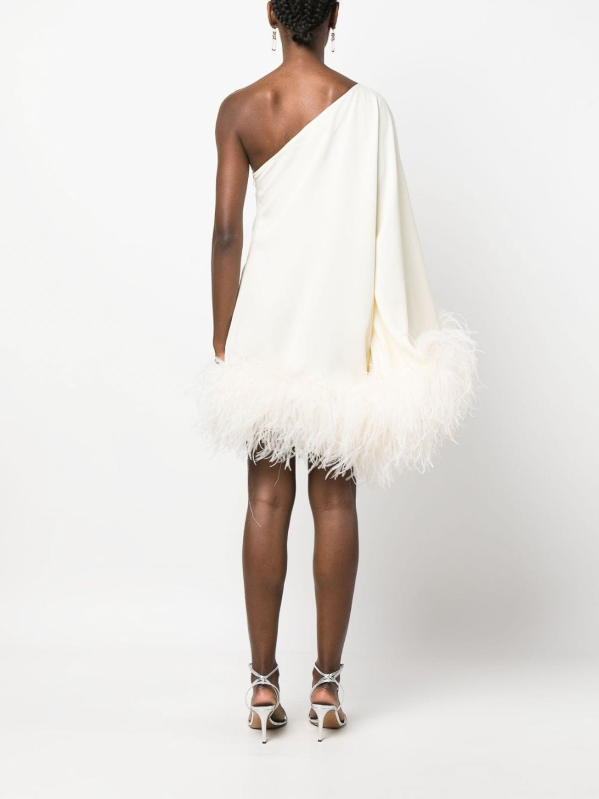 Shop Taller Marmo Feather-trimmed Crepe Mini Dress In White