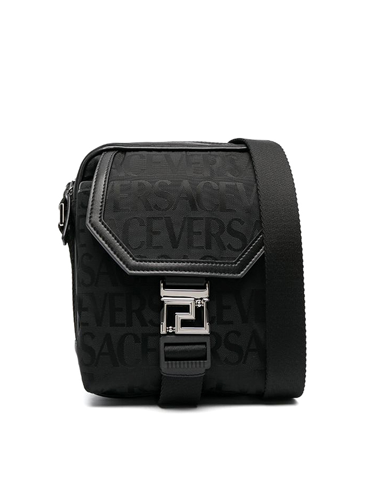 Versace Logo Messenger Bag In Negro