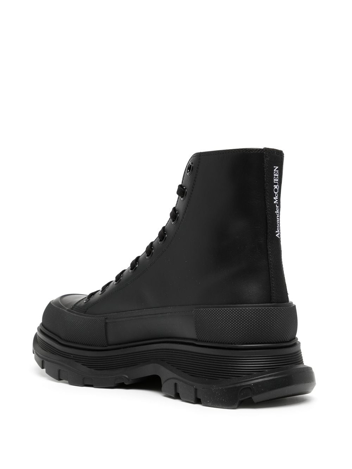 Shop Alexander Mcqueen Tread Slick Ankle Boots In Negro