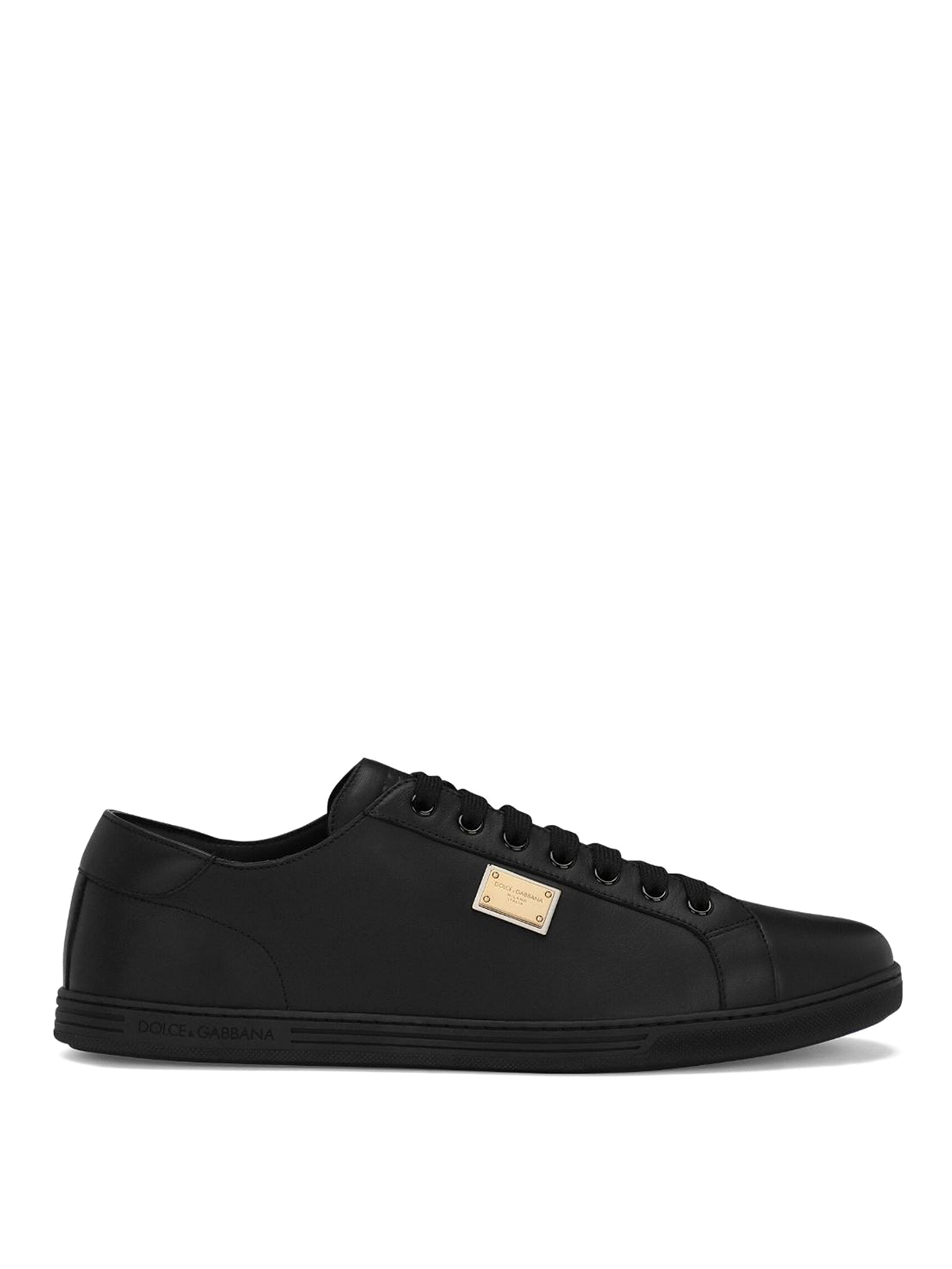 Shop Dolce & Gabbana Saint Tropez Leather Sneakers In Negro