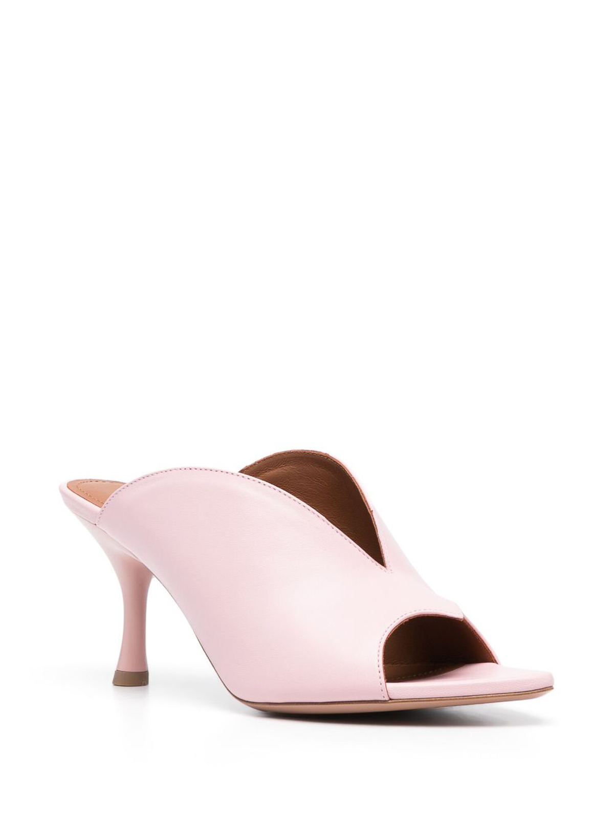Shop Malone Souliers Henri Leather Heel Mules In Color Carne Y Neutral