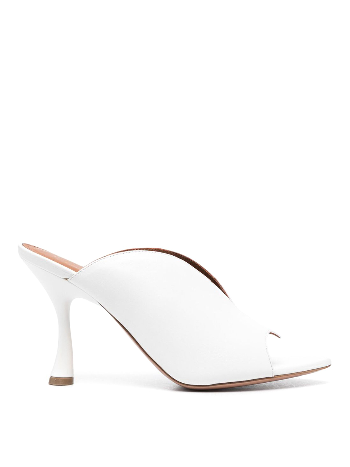 Malone Souliers Henri Leather Heel Mules In White